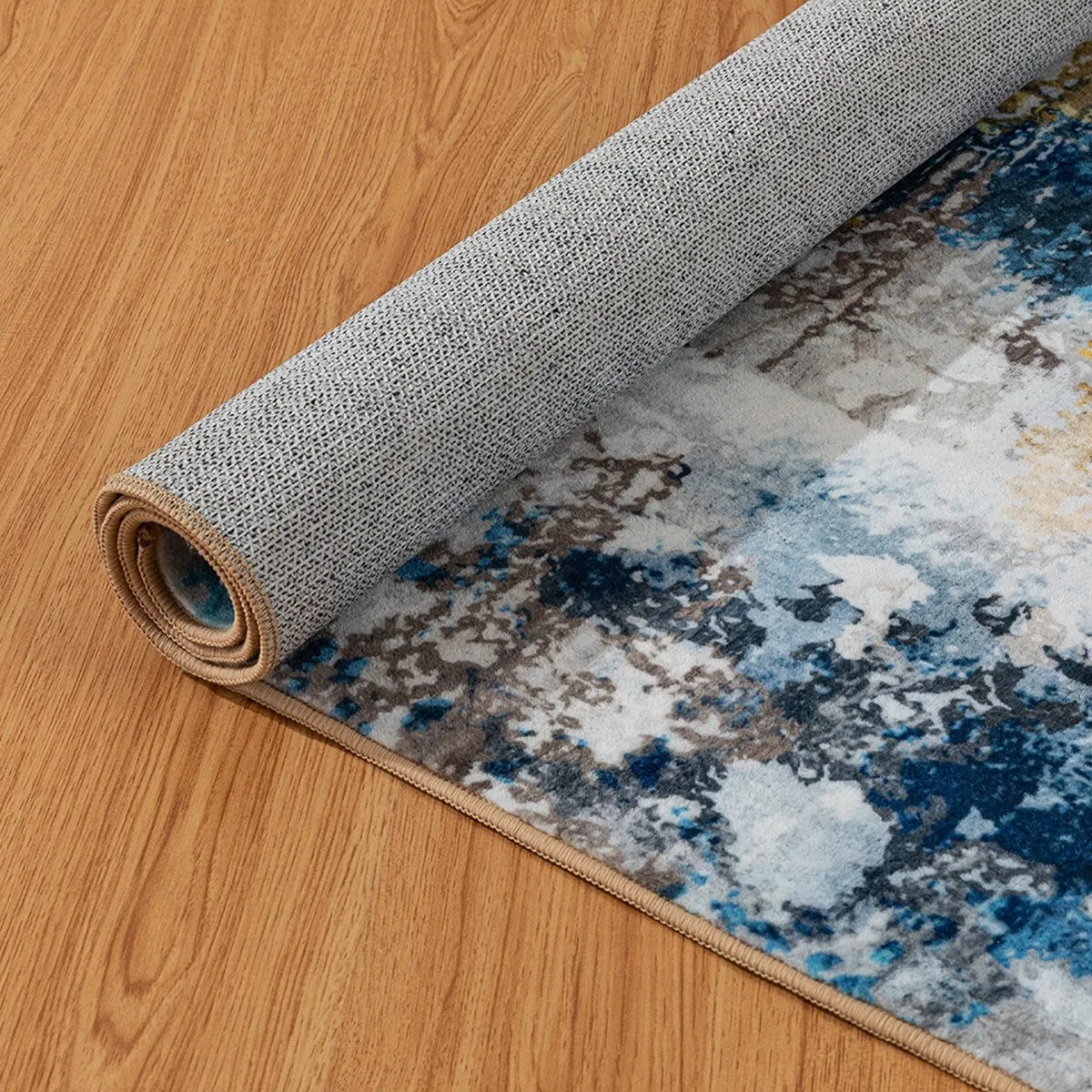 Modern Plant Abstract Area Rugs No-Shedding. Low Pile Foldable Carpet