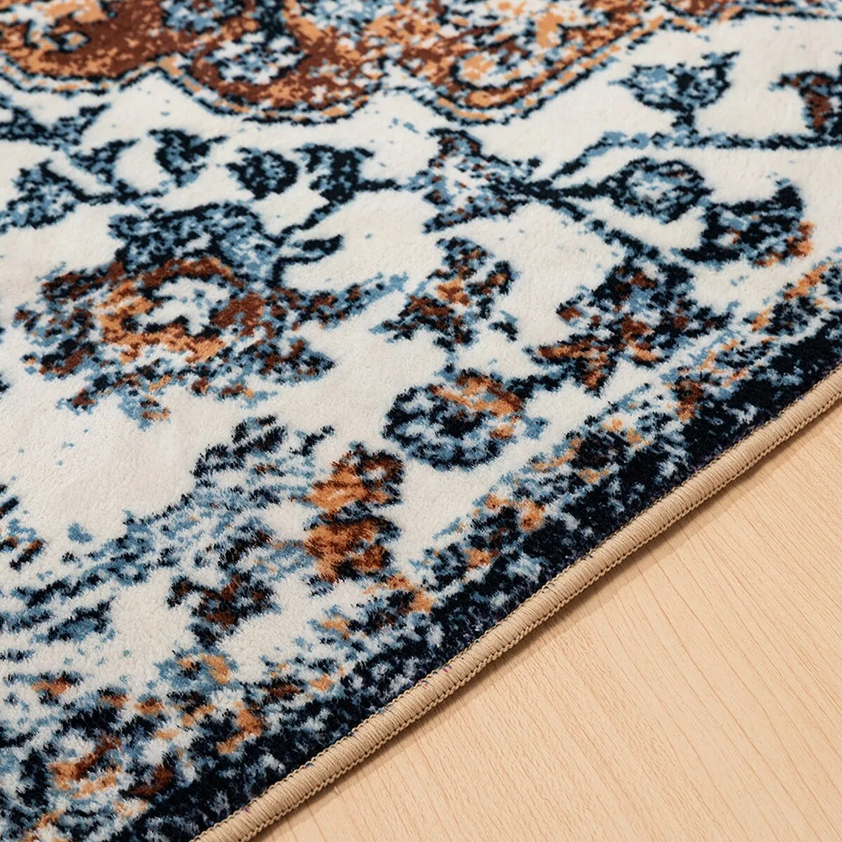Modern Plant Abstract Area Rugs No-Shedding. Low Pile Foldable Carpet
