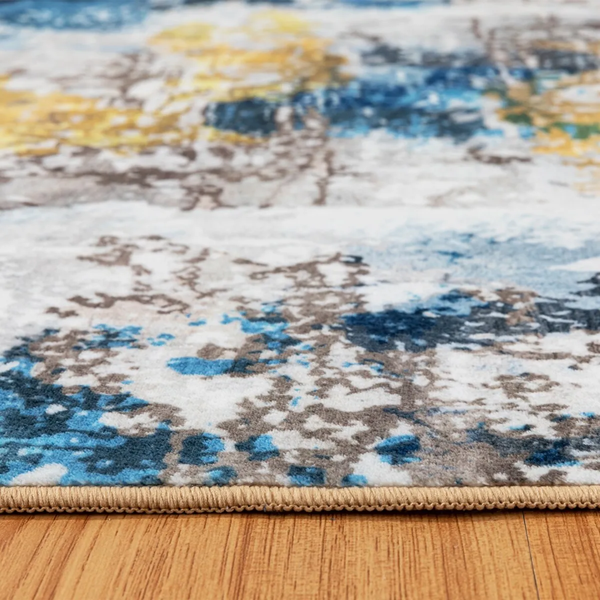 Modern Plant Abstract Area Rugs No-Shedding. Low Pile Foldable Carpet