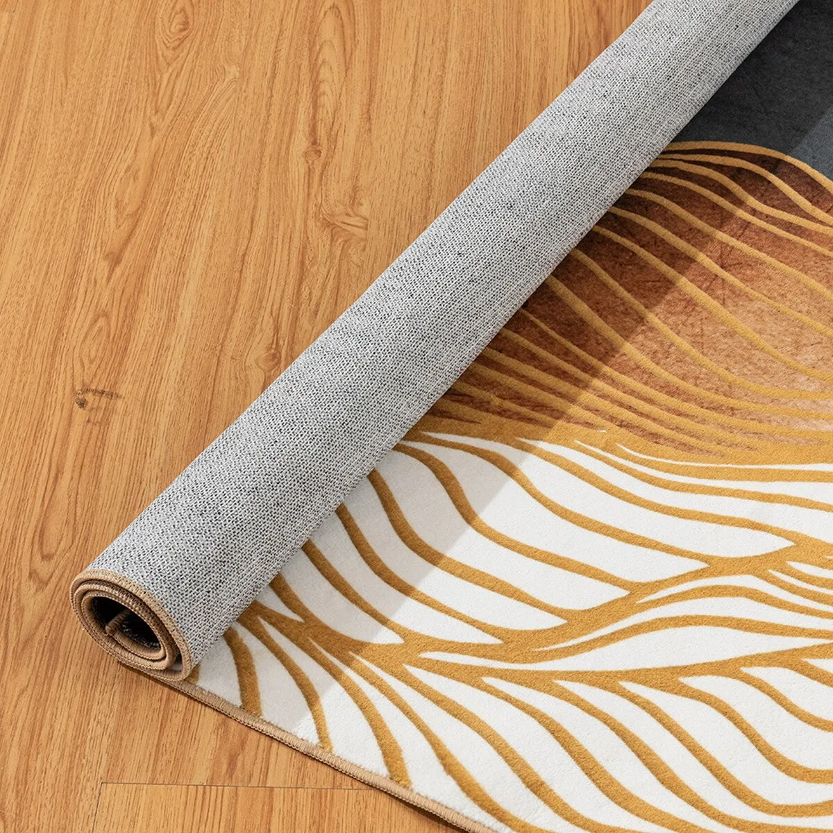 Modern Plant Abstract Area Rugs No-Shedding. Low Pile Foldable Carpet