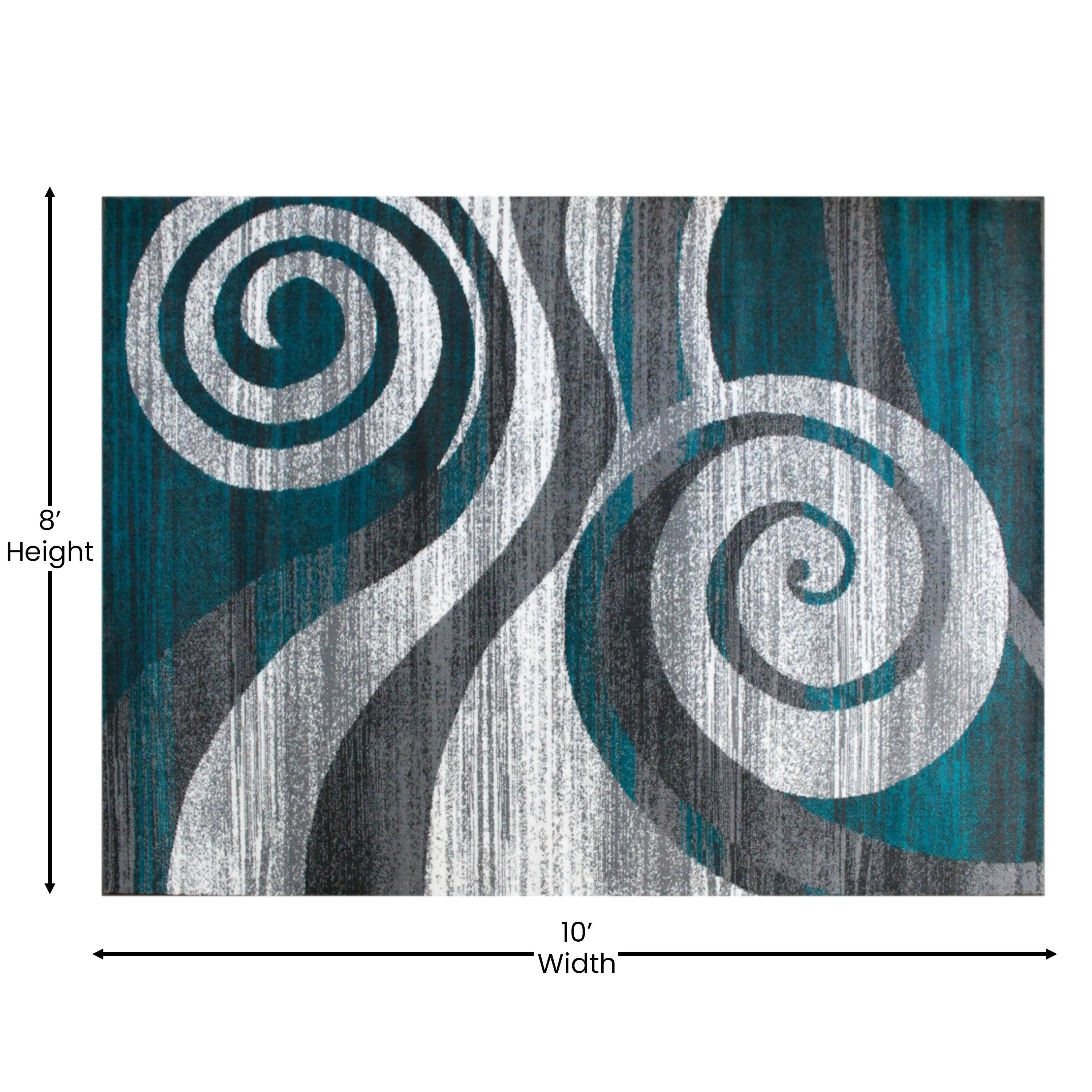 Modern Swirl Design Olefin Area Rug