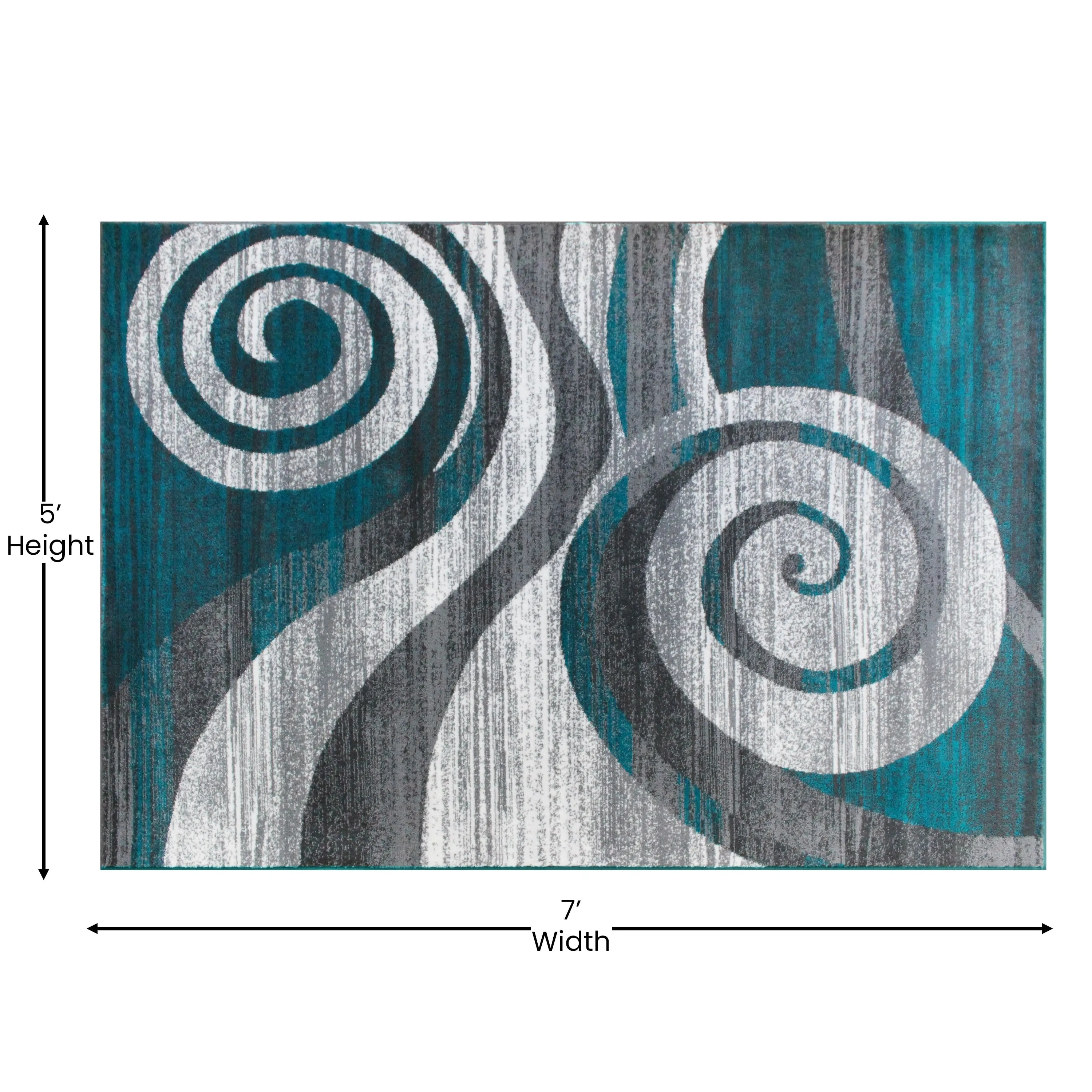 Modern Swirl Design Olefin Area Rug
