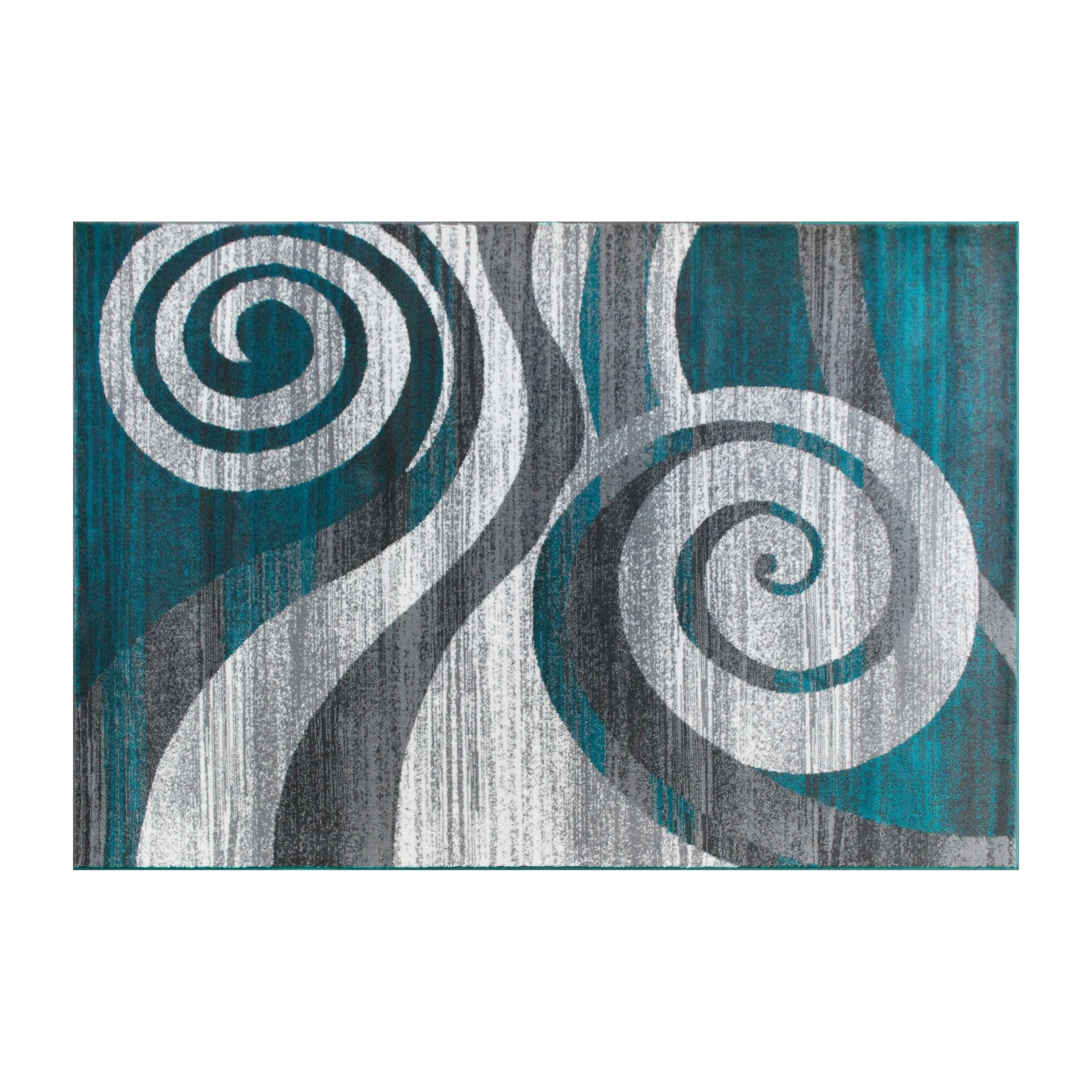 Modern Swirl Design Olefin Area Rug