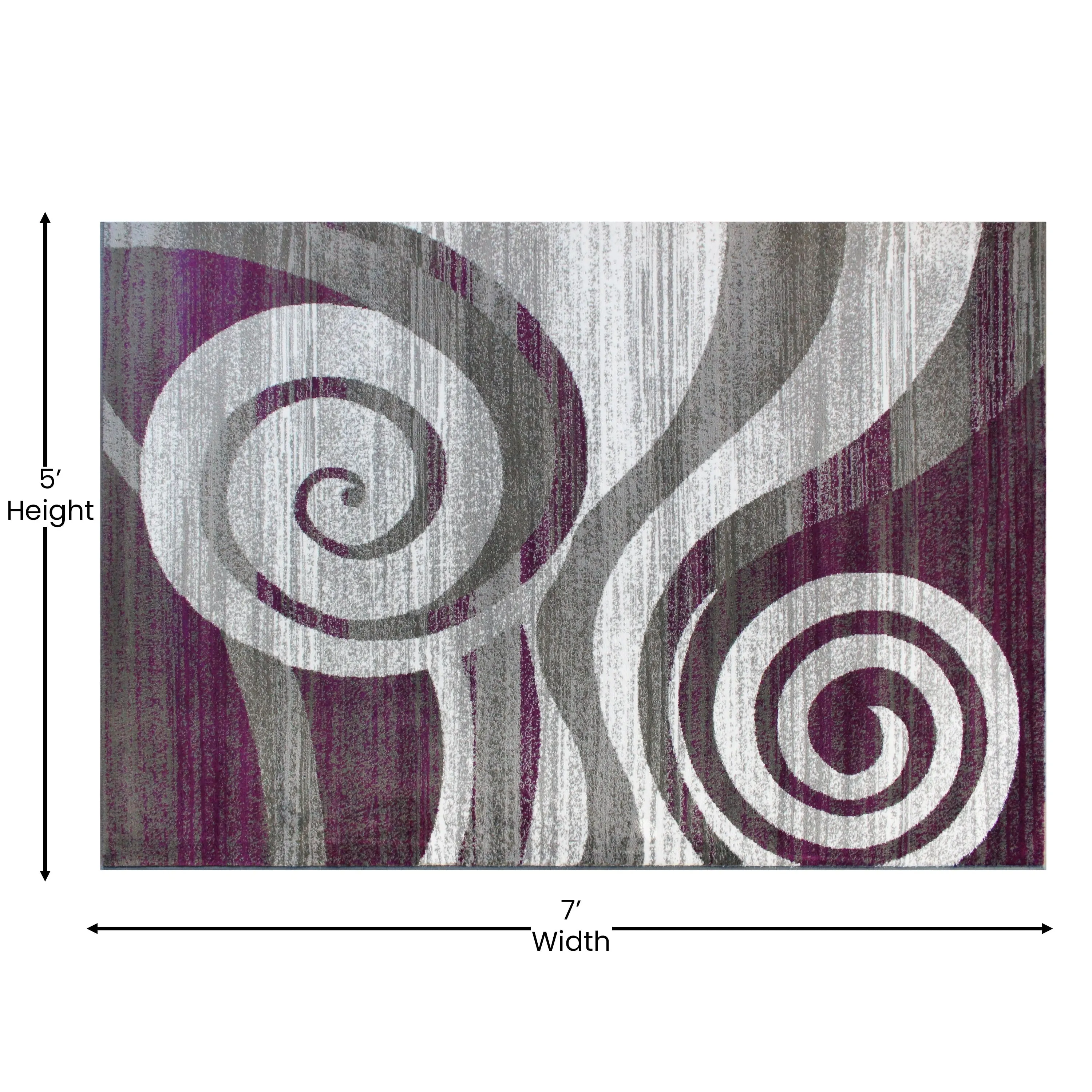 Modern Swirl Design Olefin Area Rug