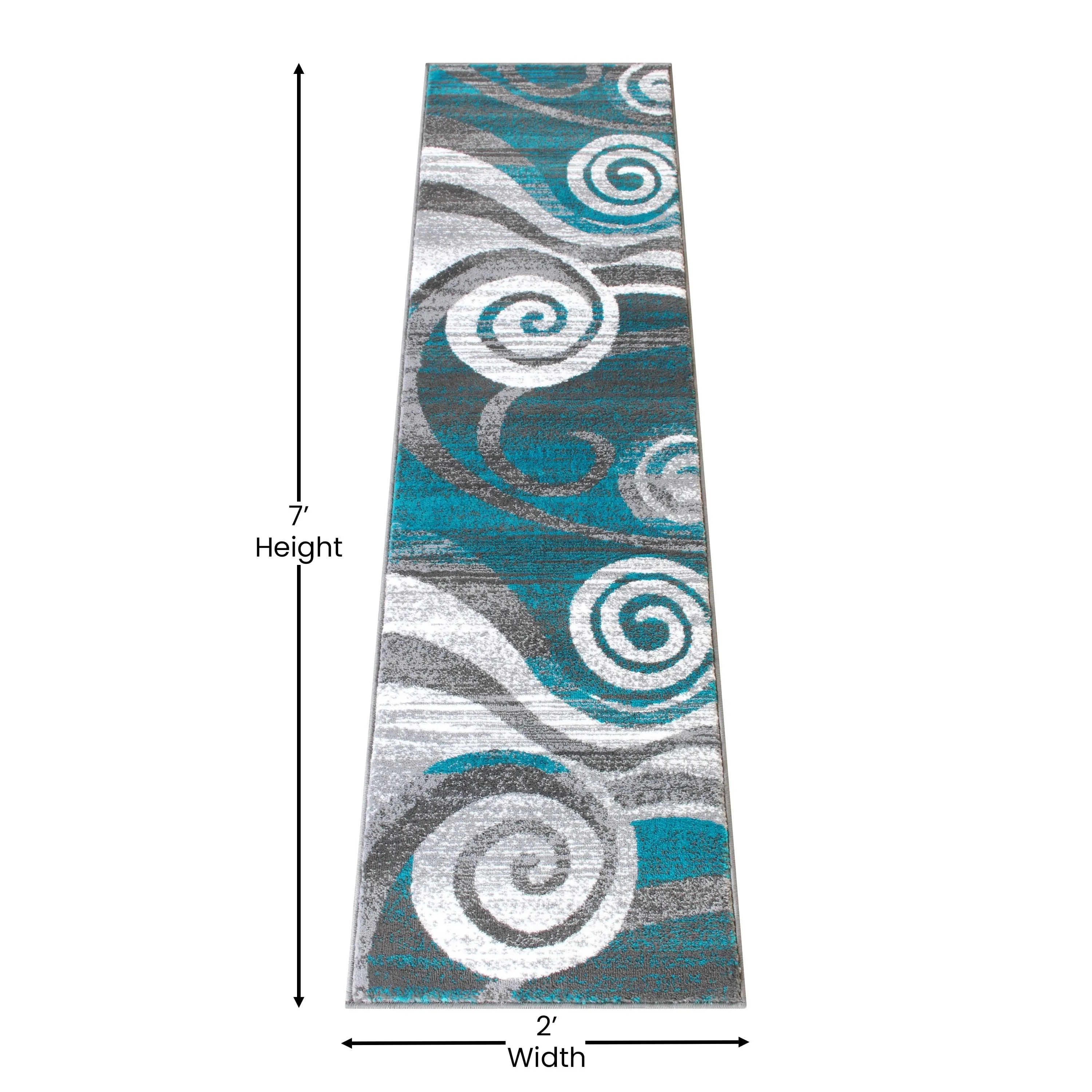 Modern Swirl Design Olefin Area Rug