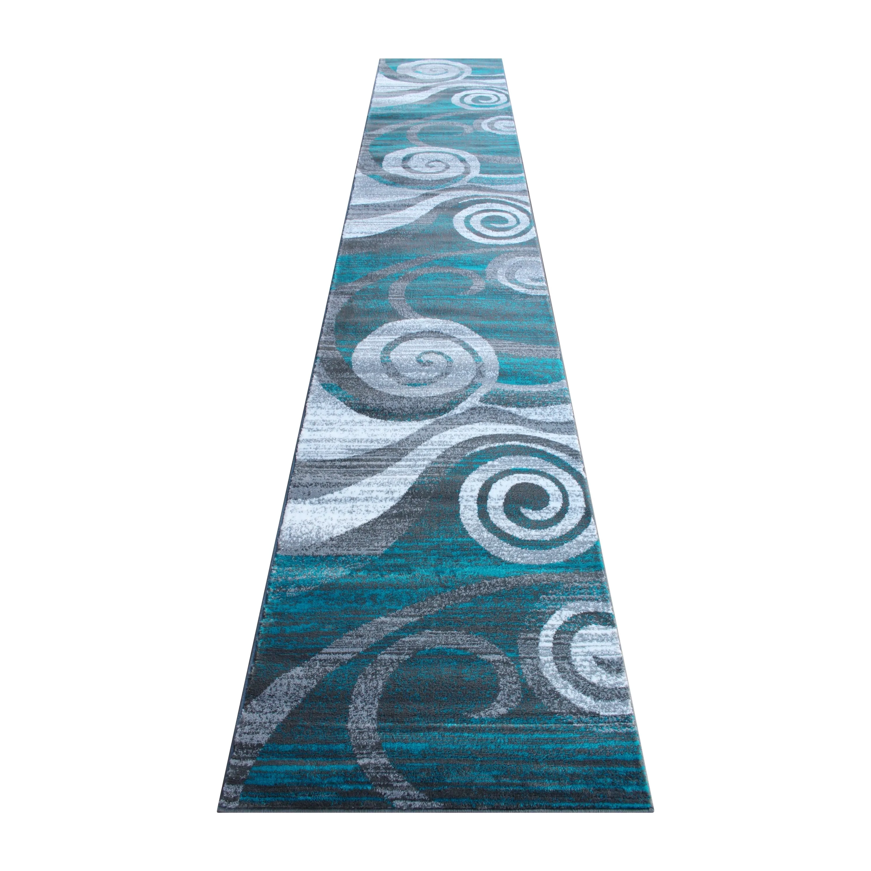 Modern Swirl Design Olefin Area Rug