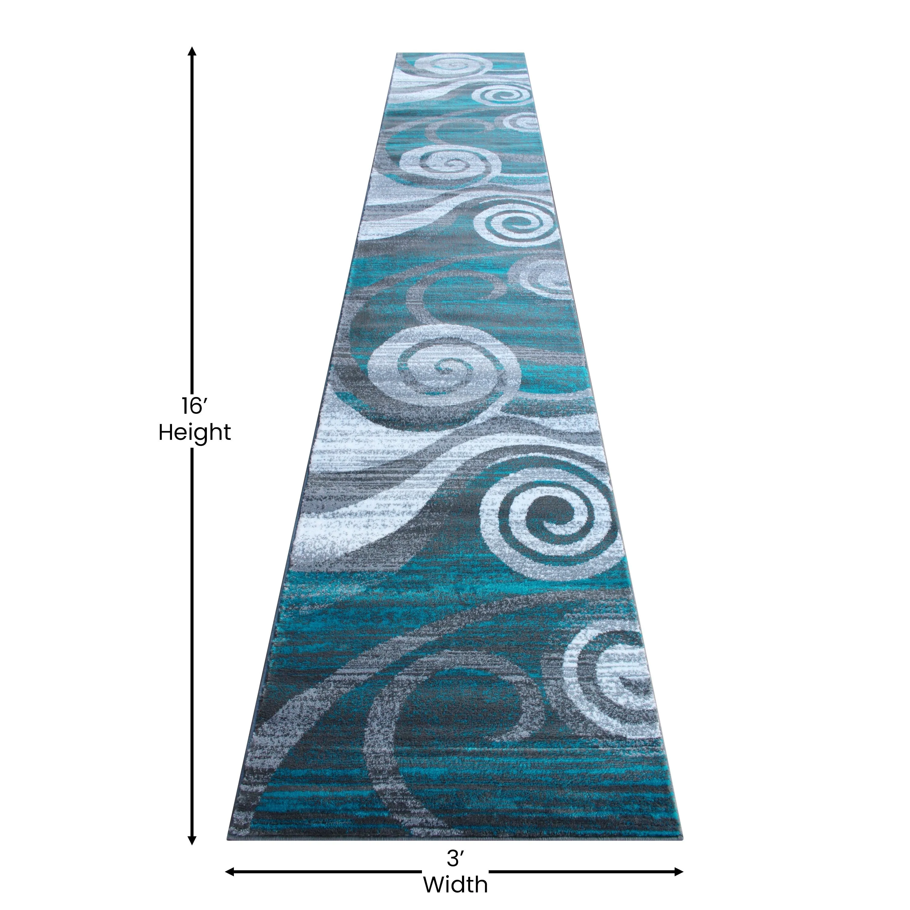 Modern Swirl Design Olefin Area Rug