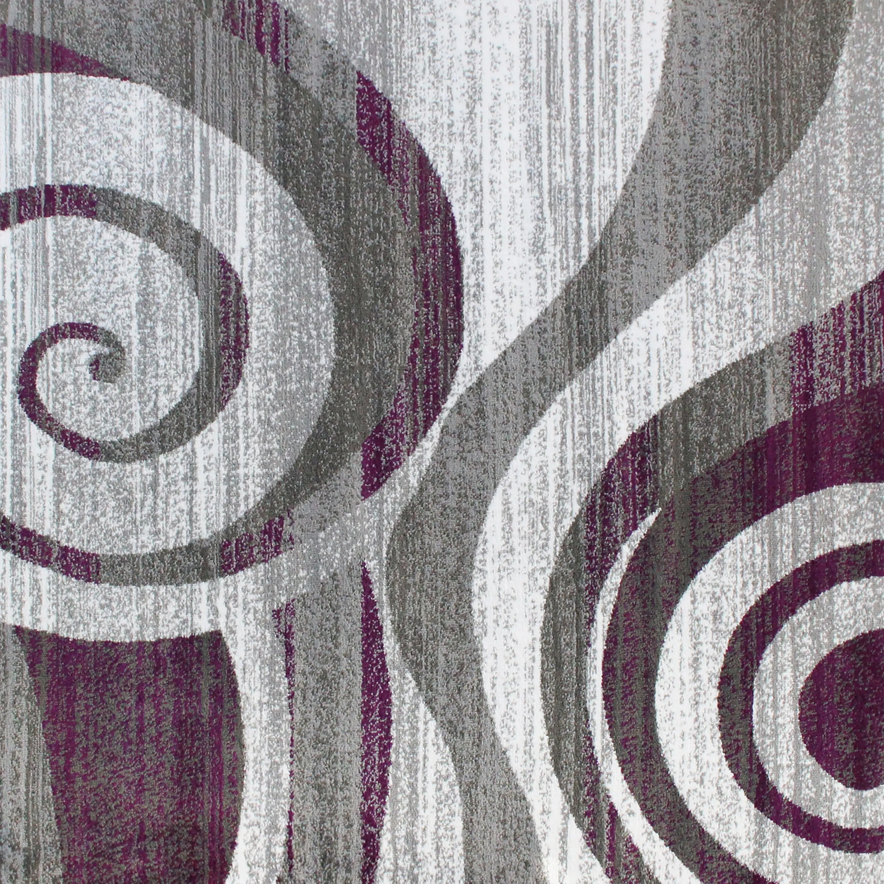 Modern Swirl Design Olefin Area Rug