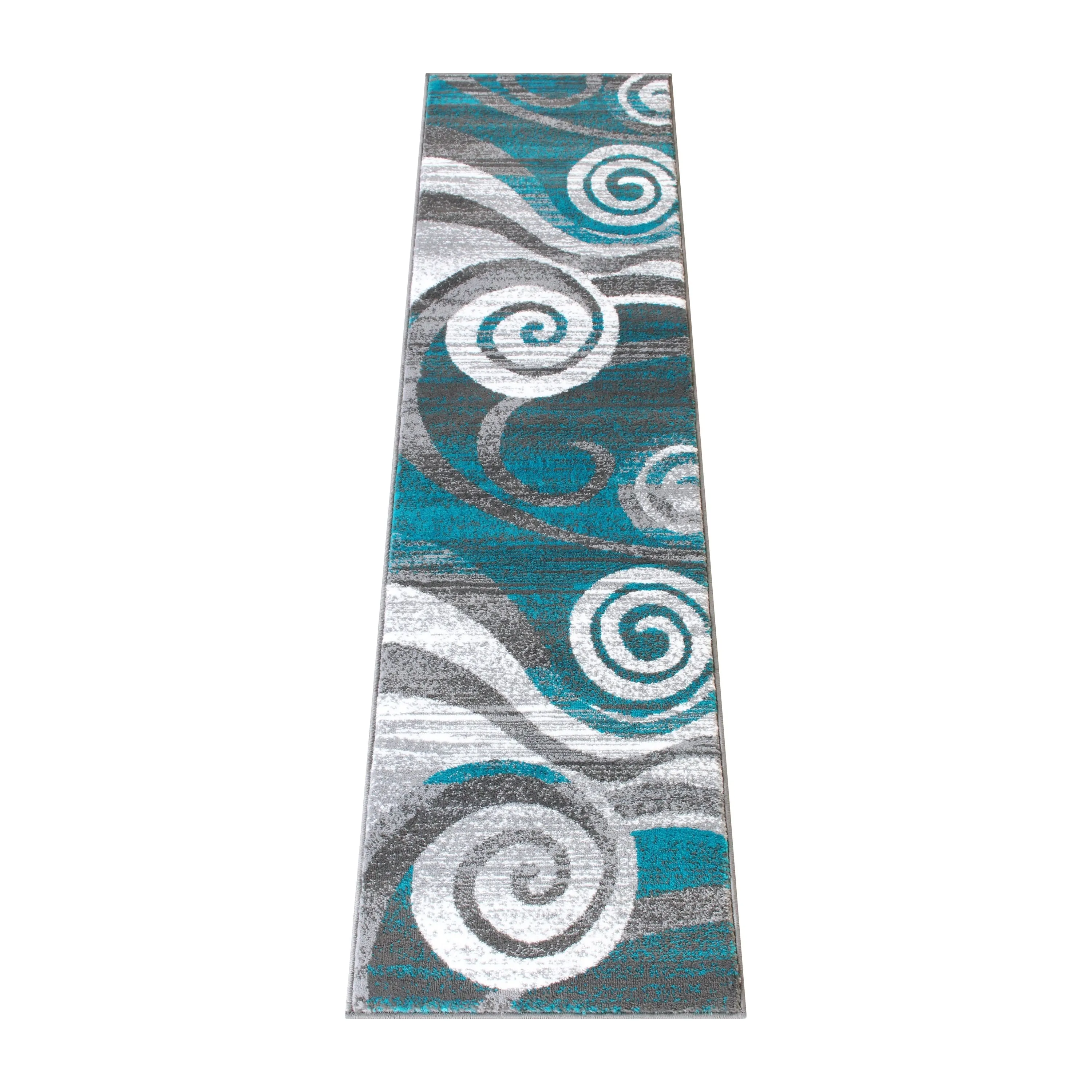 Modern Swirl Design Olefin Area Rug
