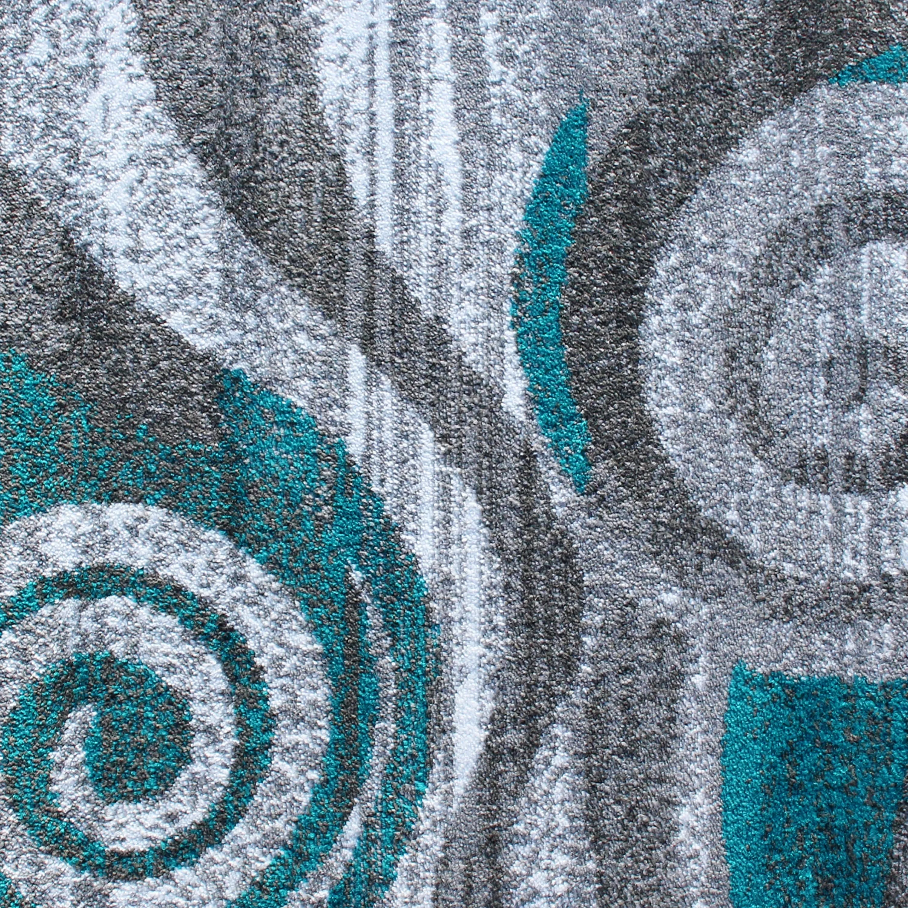Modern Swirl Design Olefin Area Rug