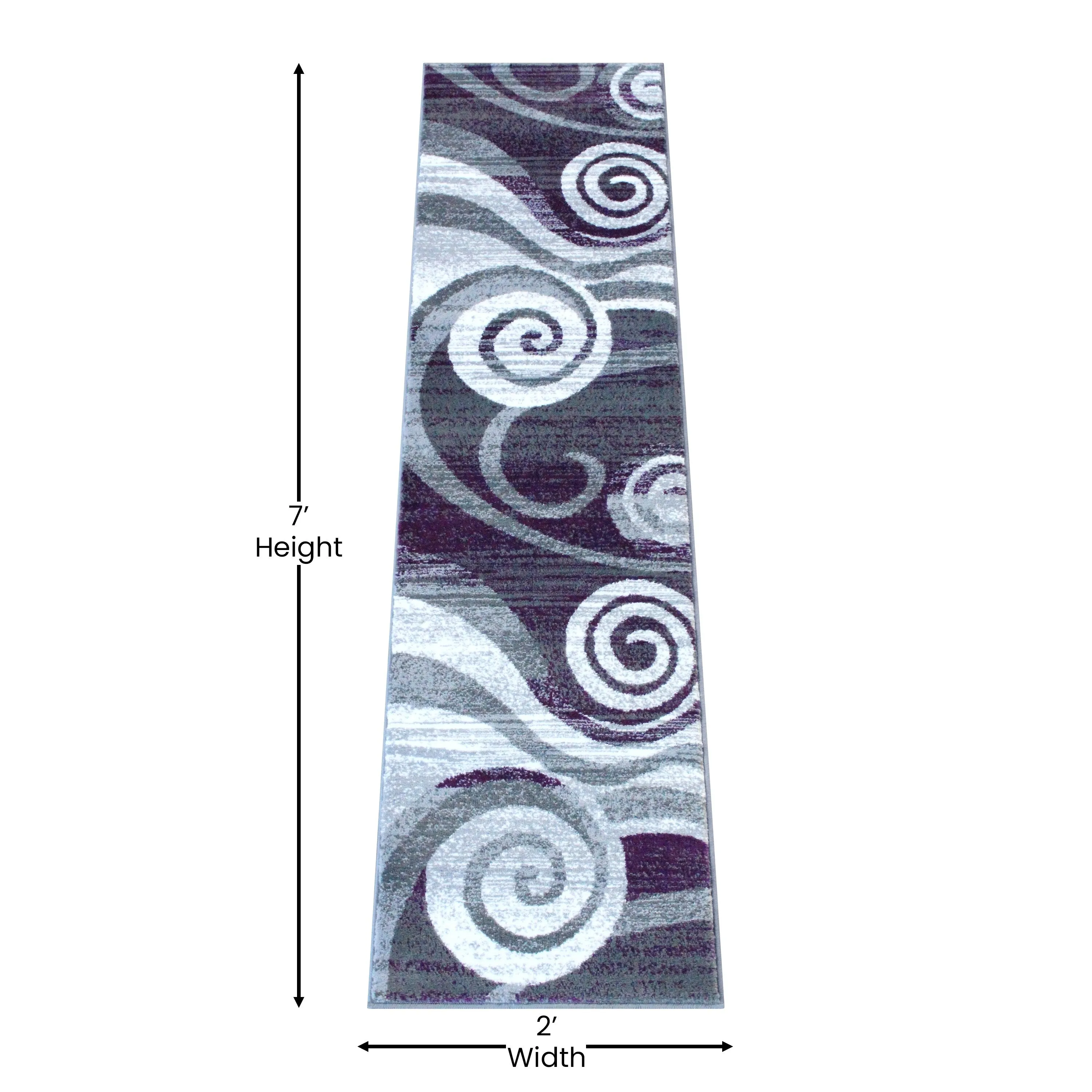Modern Swirl Design Olefin Area Rug