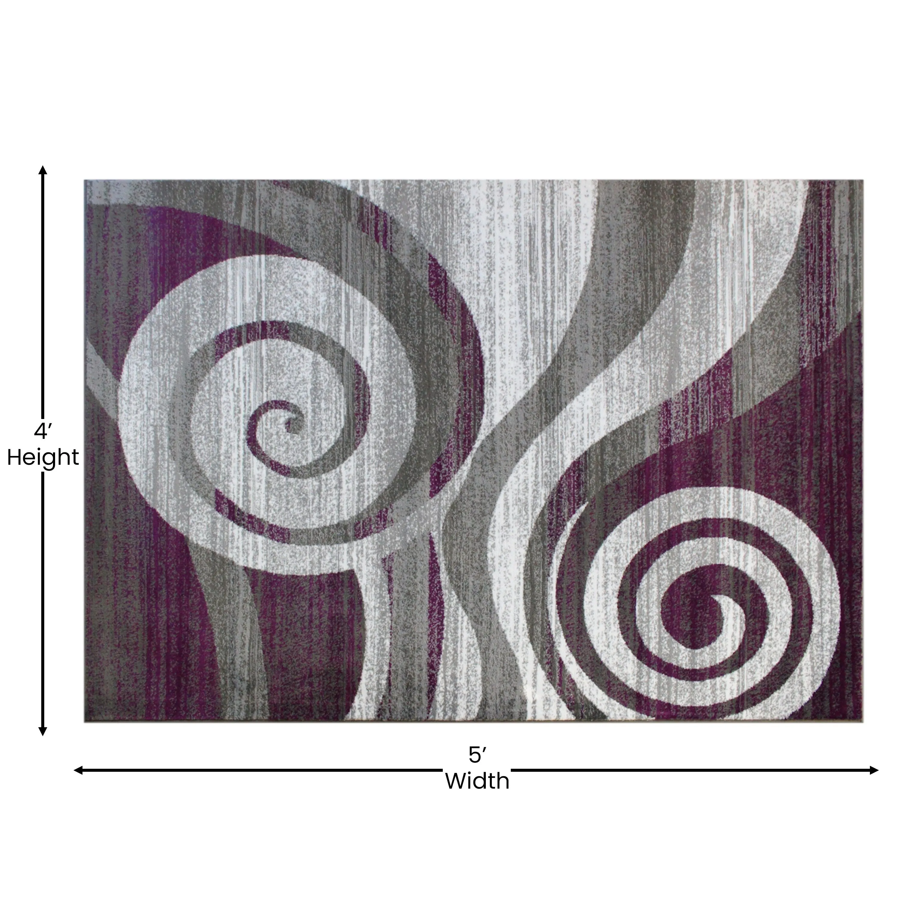 Modern Swirl Design Olefin Area Rug