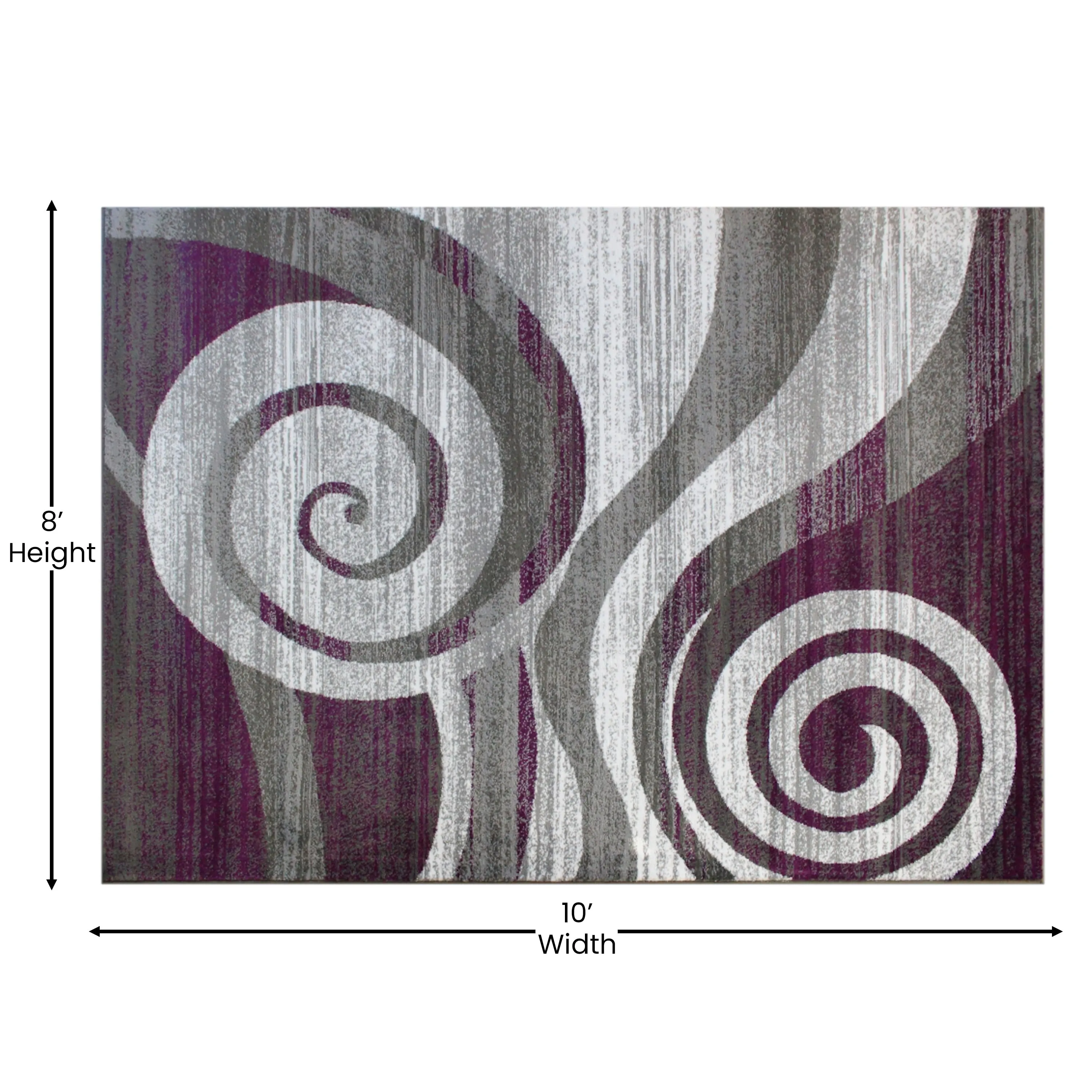 Modern Swirl Design Olefin Area Rug