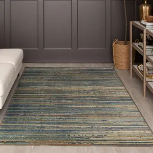 Mohawk Home Santos Blue Transitional Striped Area Rug