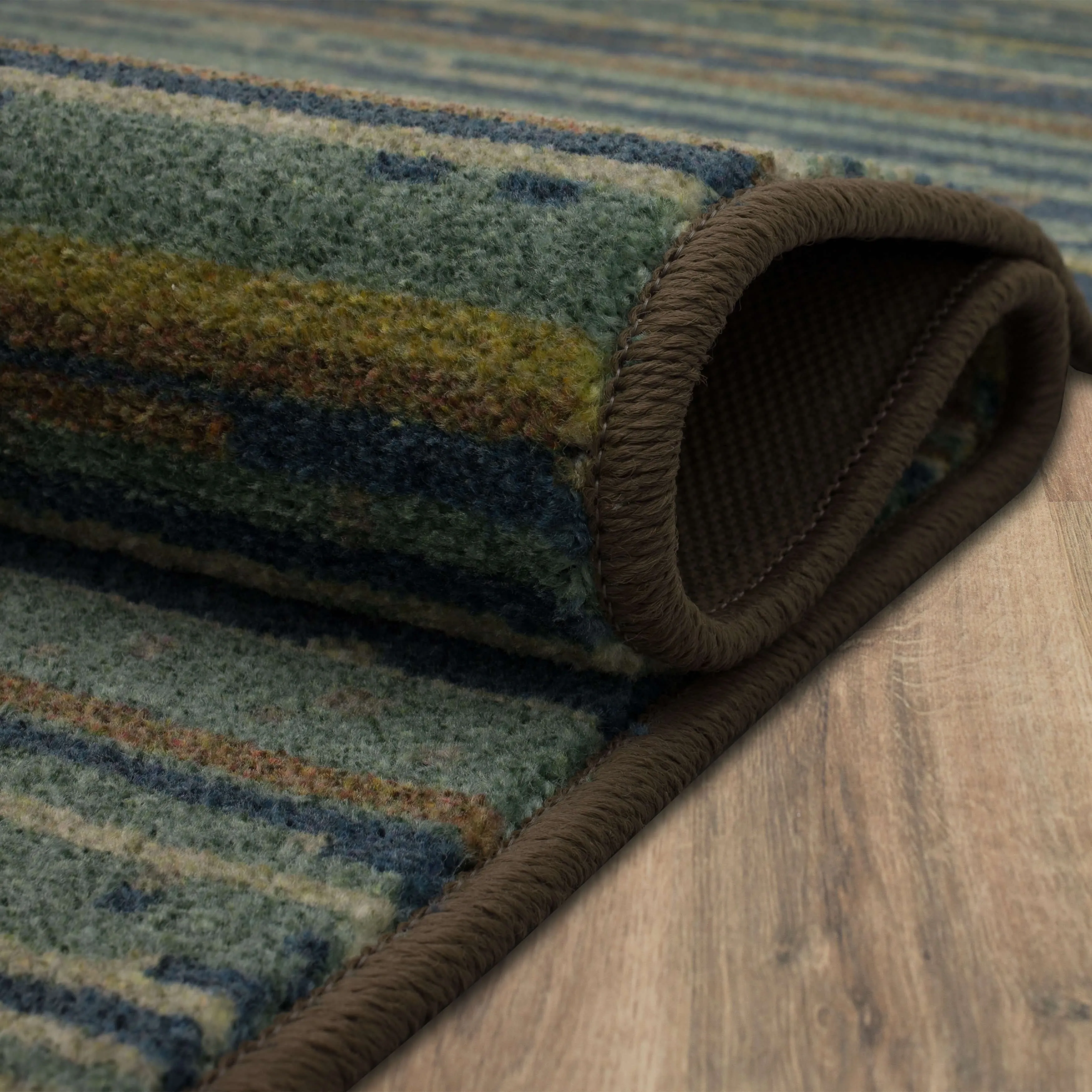 Mohawk Home Santos Blue Transitional Striped Area Rug