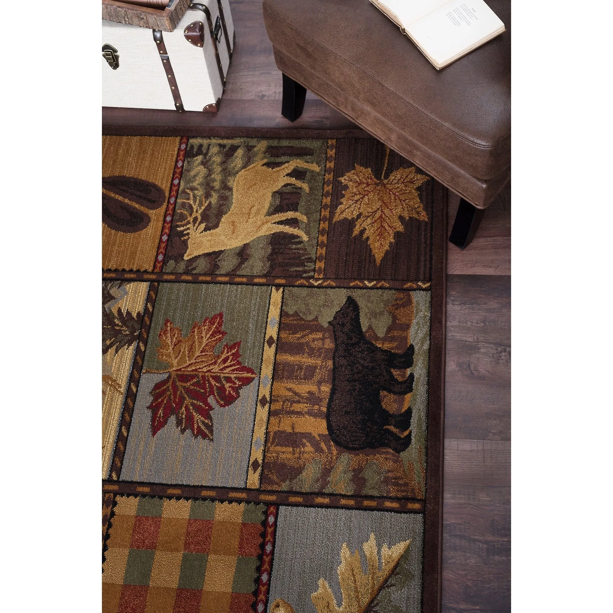 Natural Lodge Novelty Graphic Indoor Area Rug