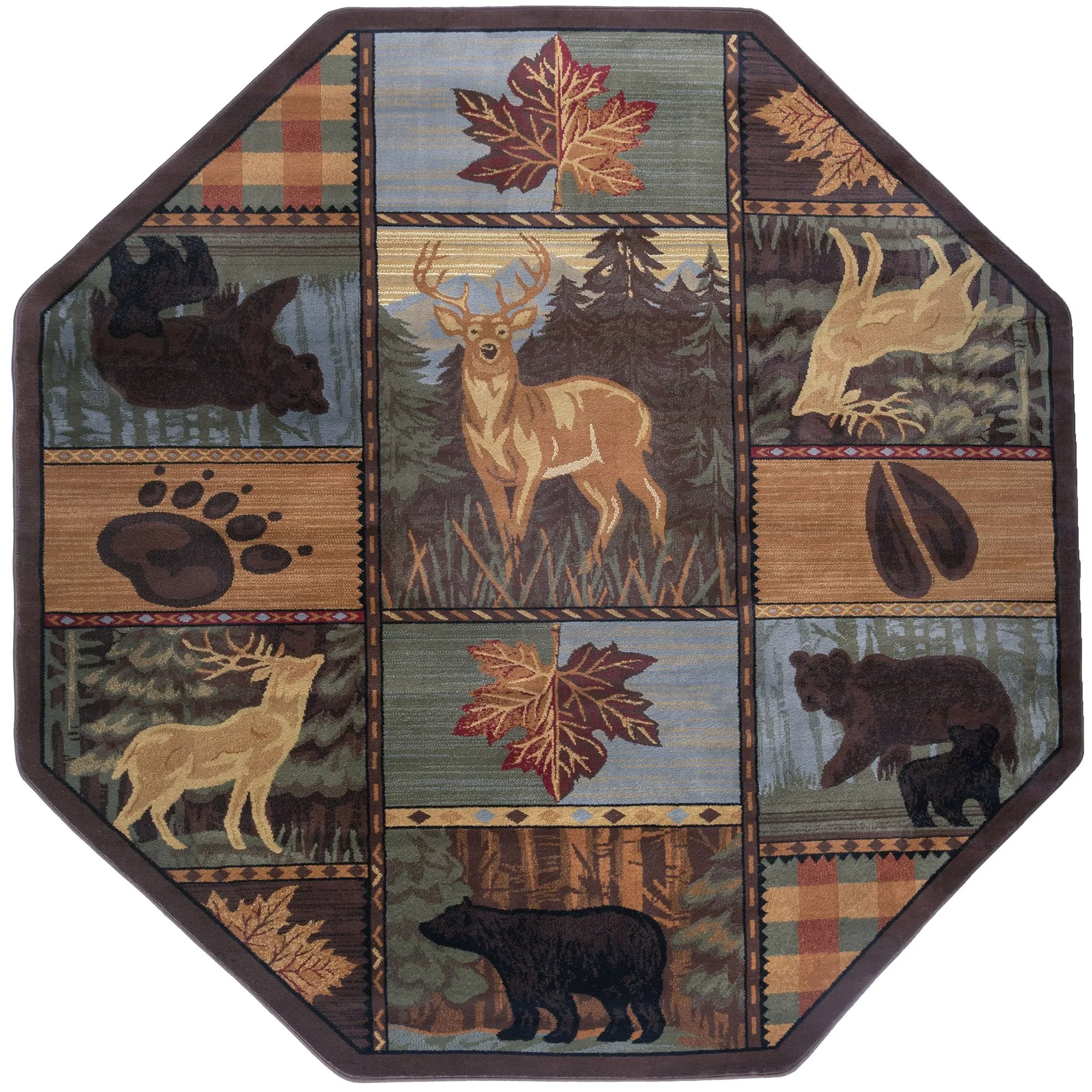 Natural Lodge Novelty Graphic Indoor Area Rug
