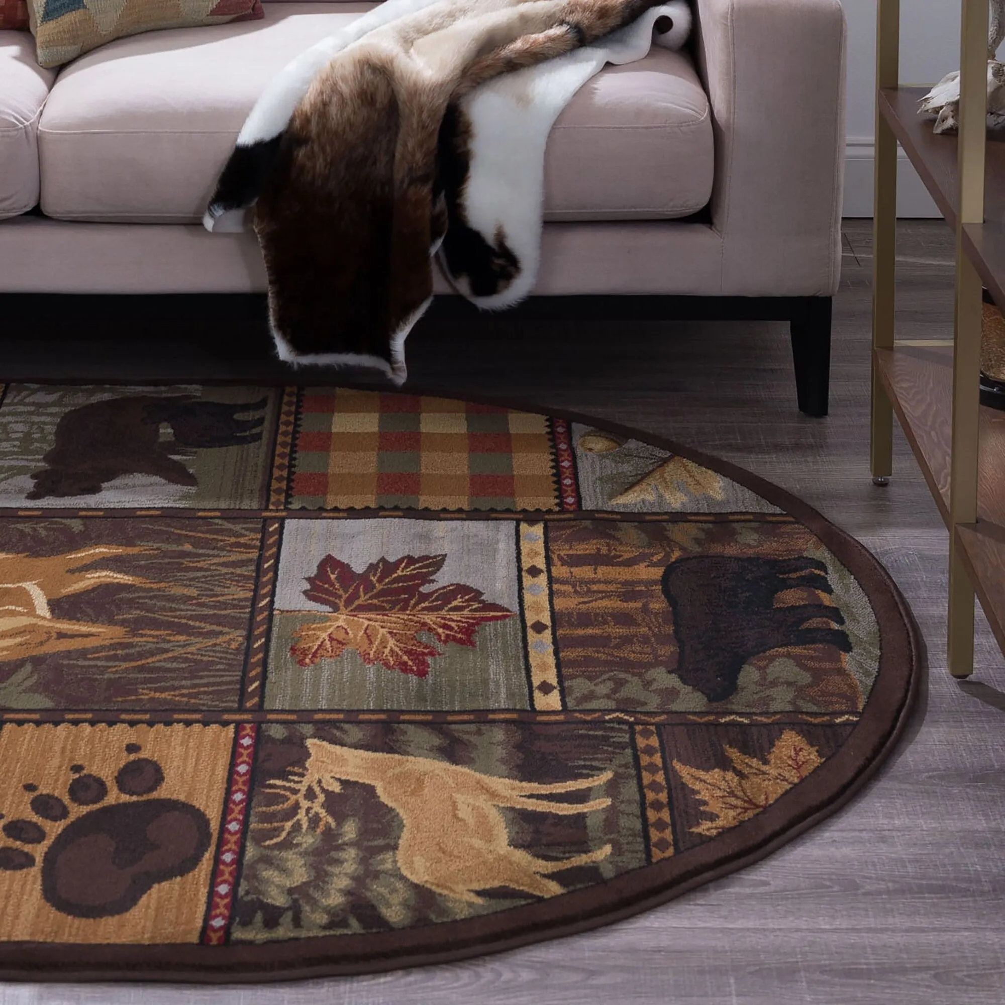 Natural Lodge Novelty Graphic Indoor Area Rug