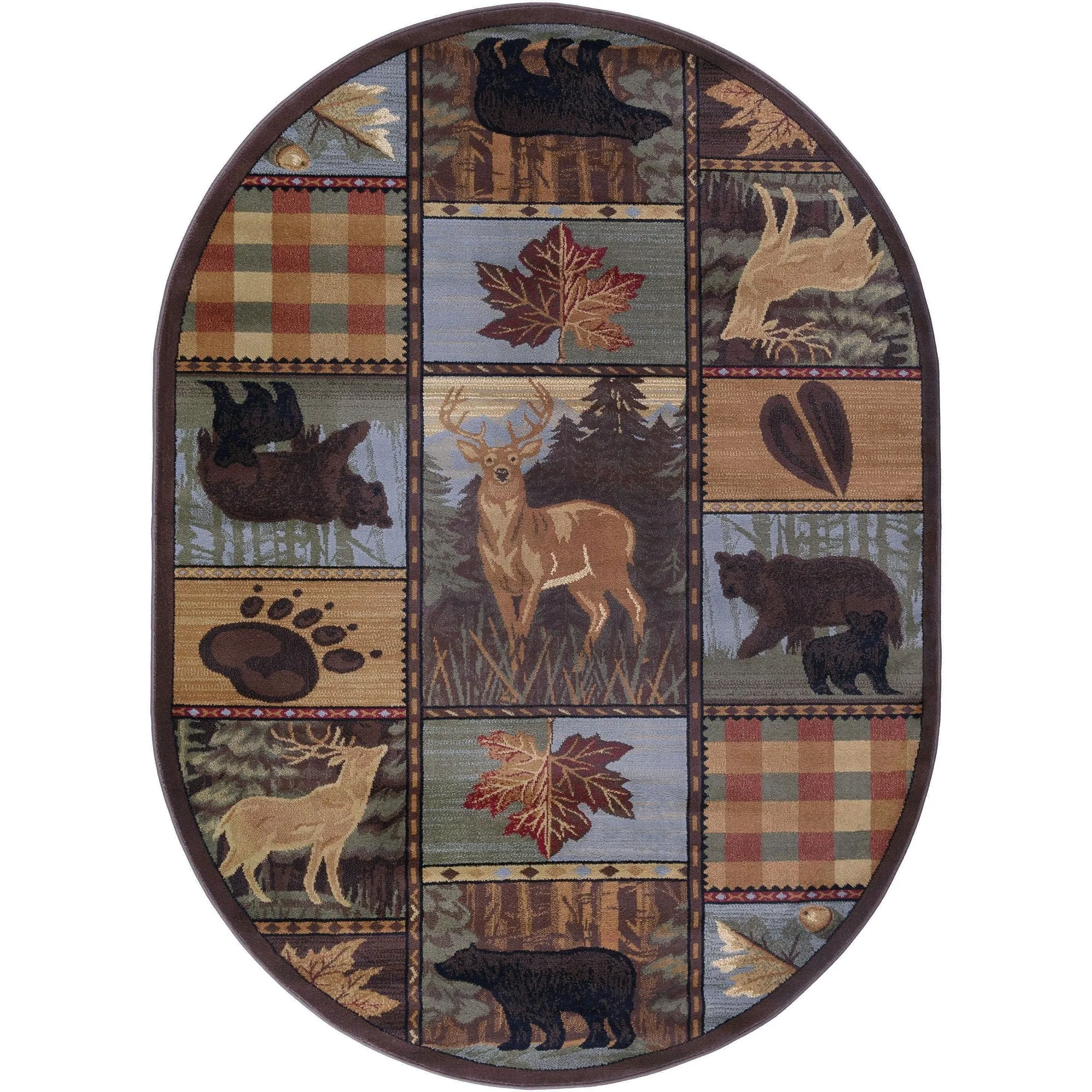 Natural Lodge Novelty Graphic Indoor Area Rug