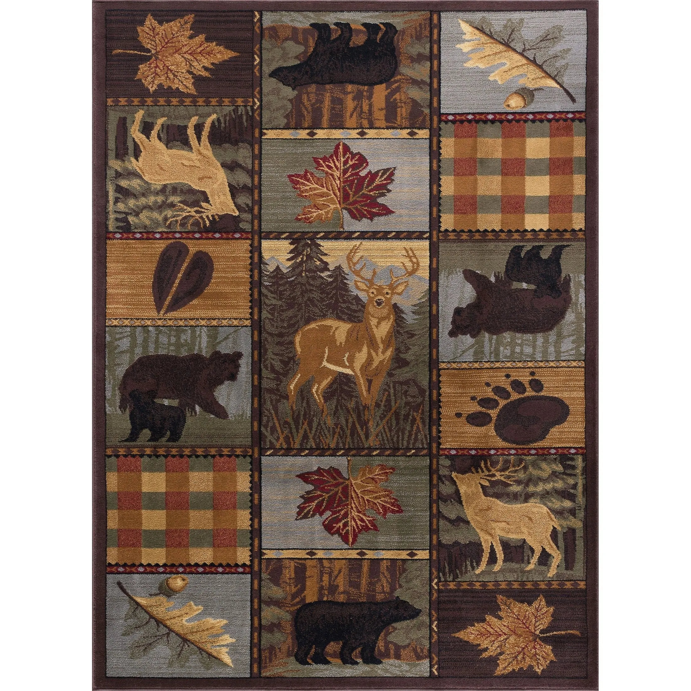 Natural Lodge Novelty Graphic Indoor Area Rug