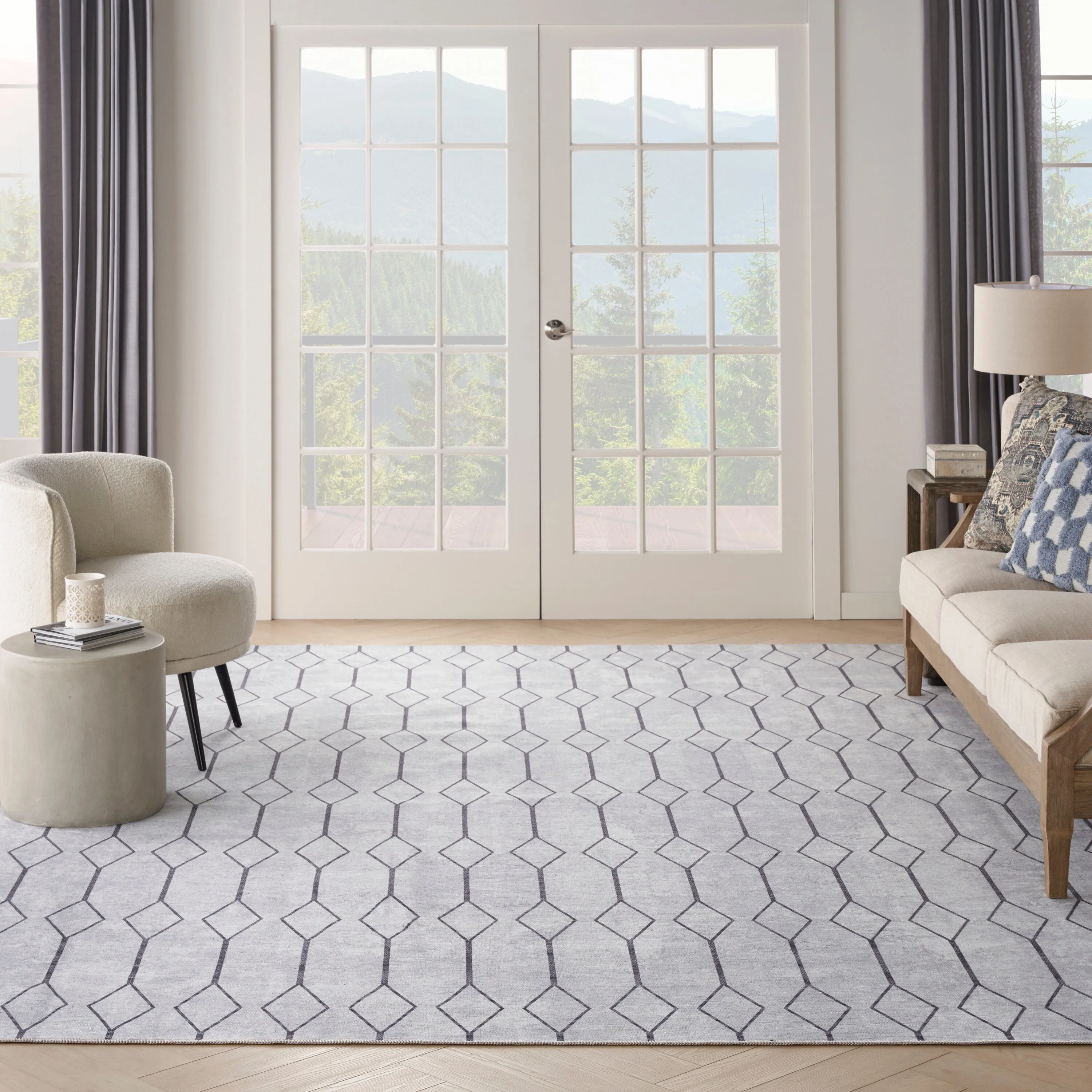 New Concept Washables Indoor only Geometric Machine Washable Area Rug