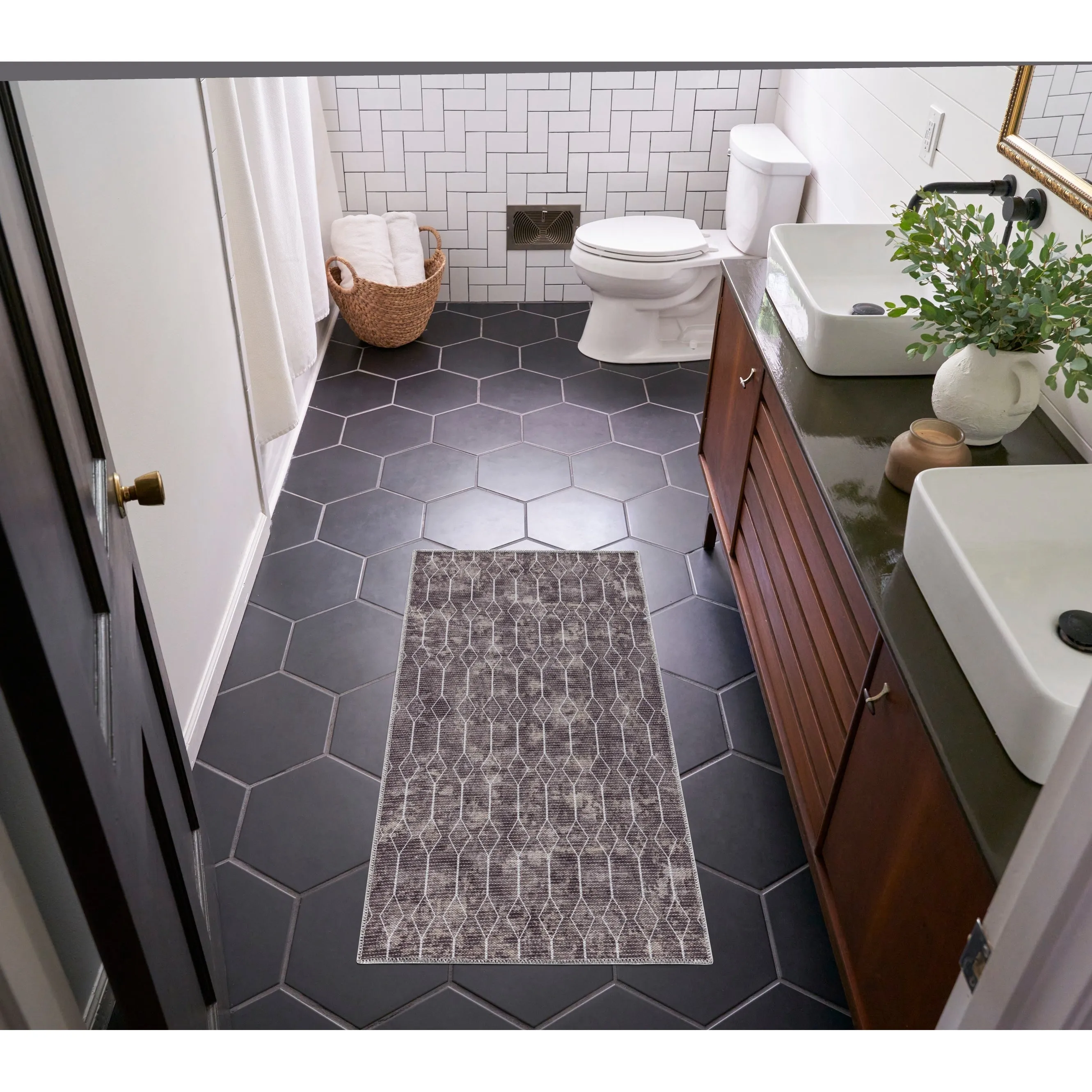 New Concept Washables Indoor only Geometric Machine Washable Area Rug