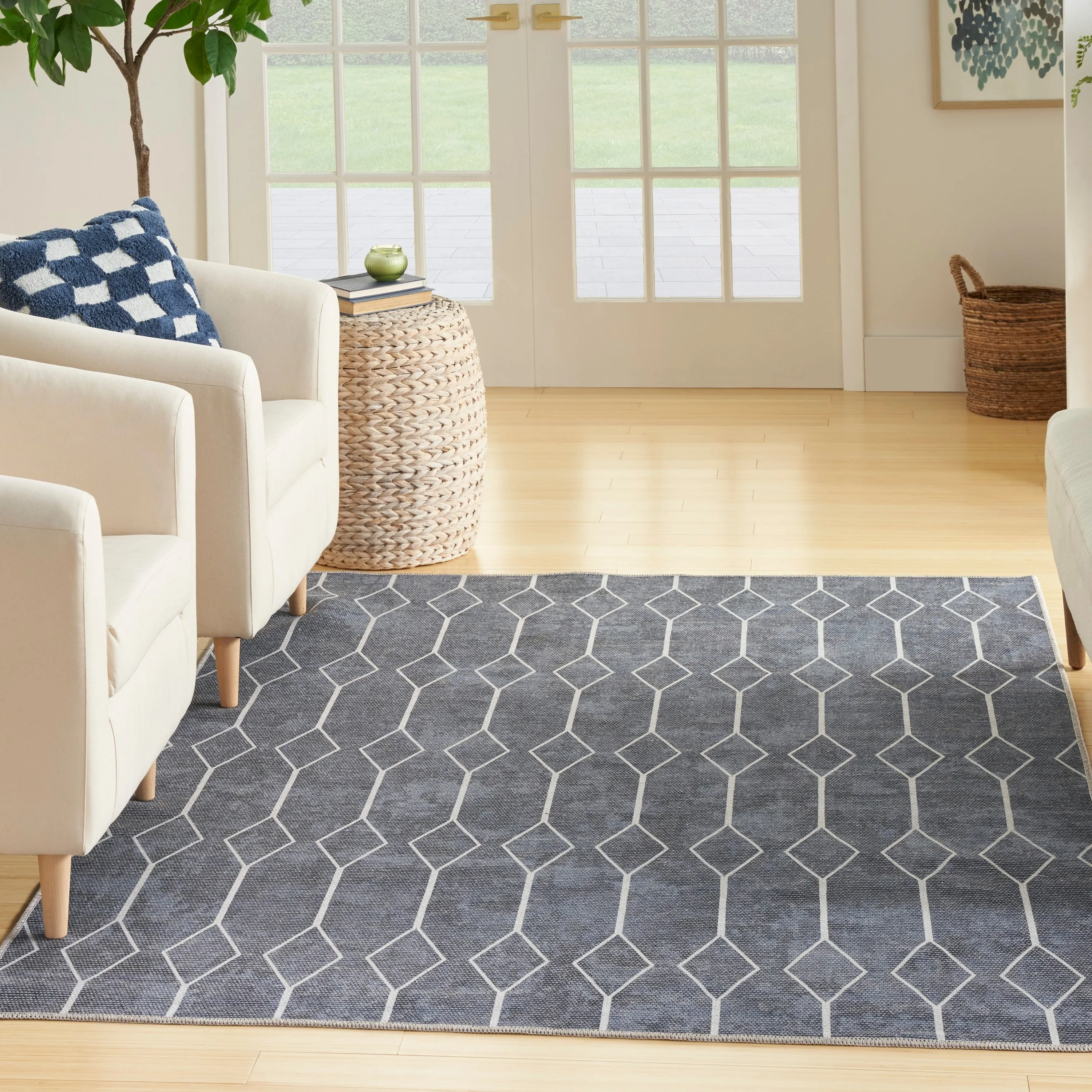 New Concept Washables Indoor only Geometric Machine Washable Area Rug