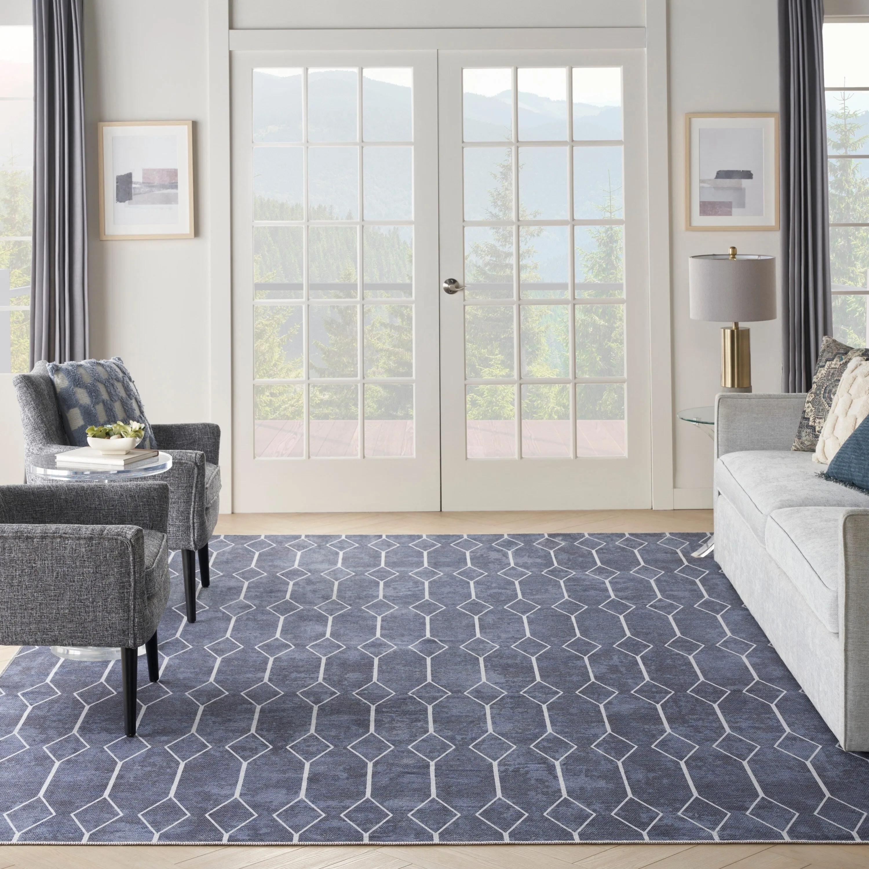 New Concept Washables Indoor only Geometric Machine Washable Area Rug