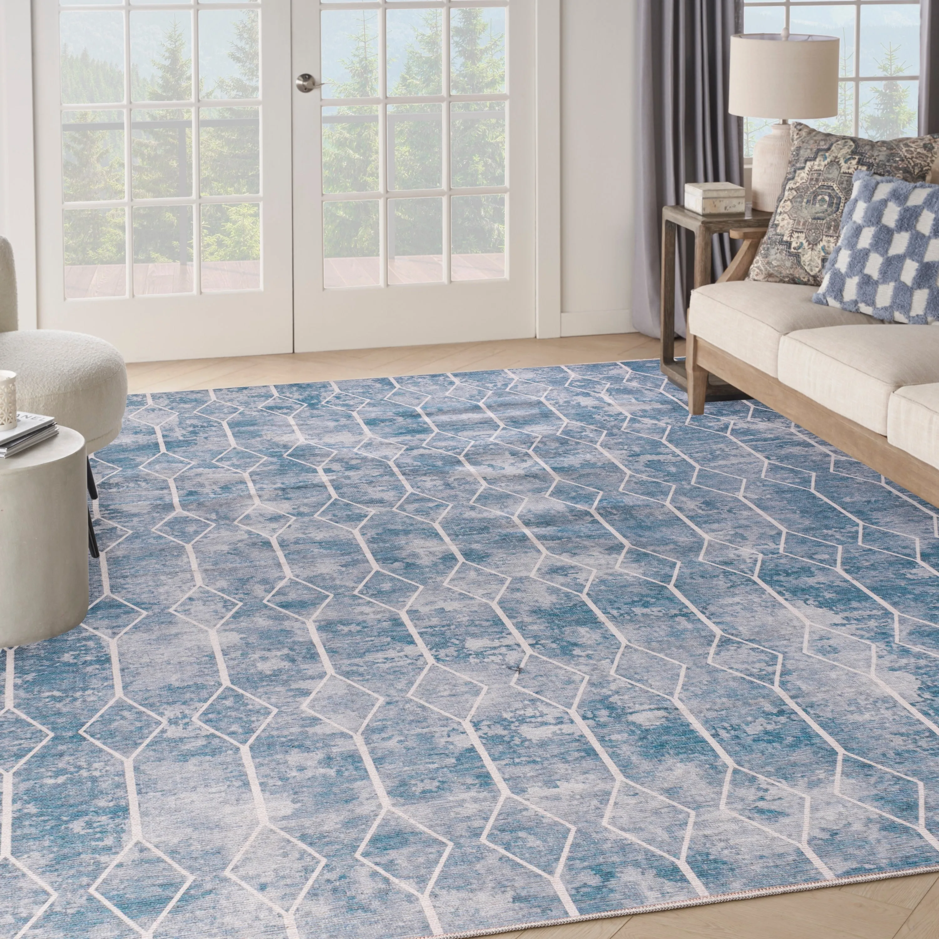 New Concept Washables Indoor only Geometric Machine Washable Area Rug