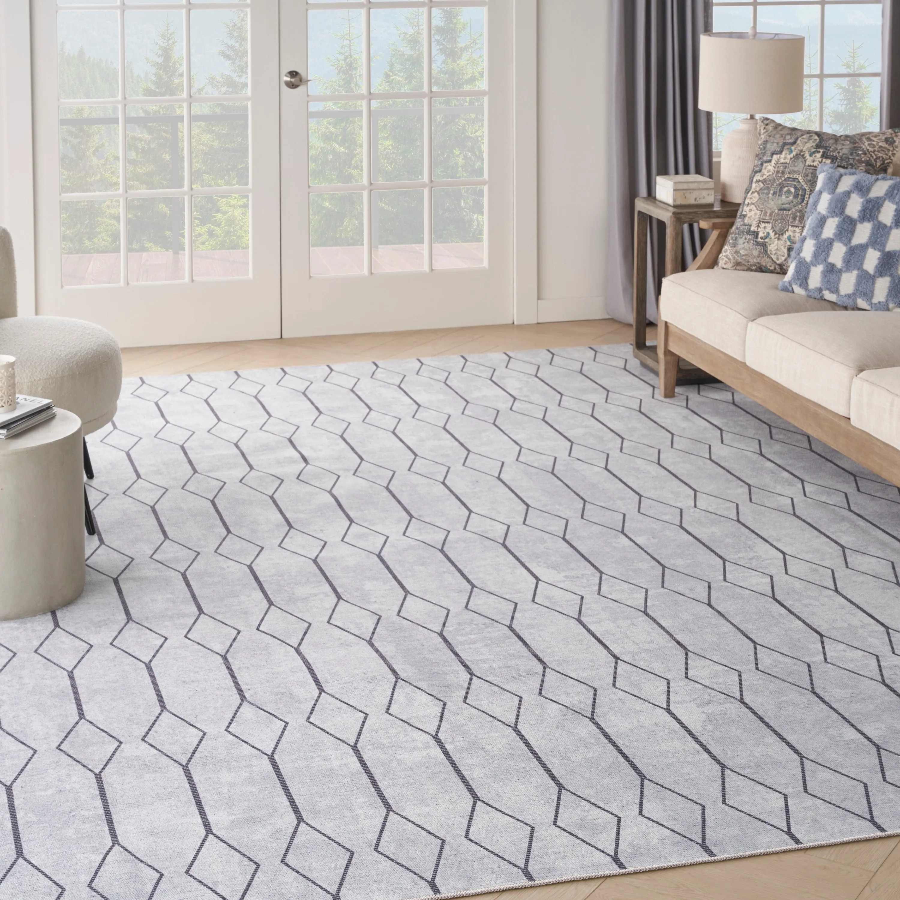 New Concept Washables Indoor only Geometric Machine Washable Area Rug