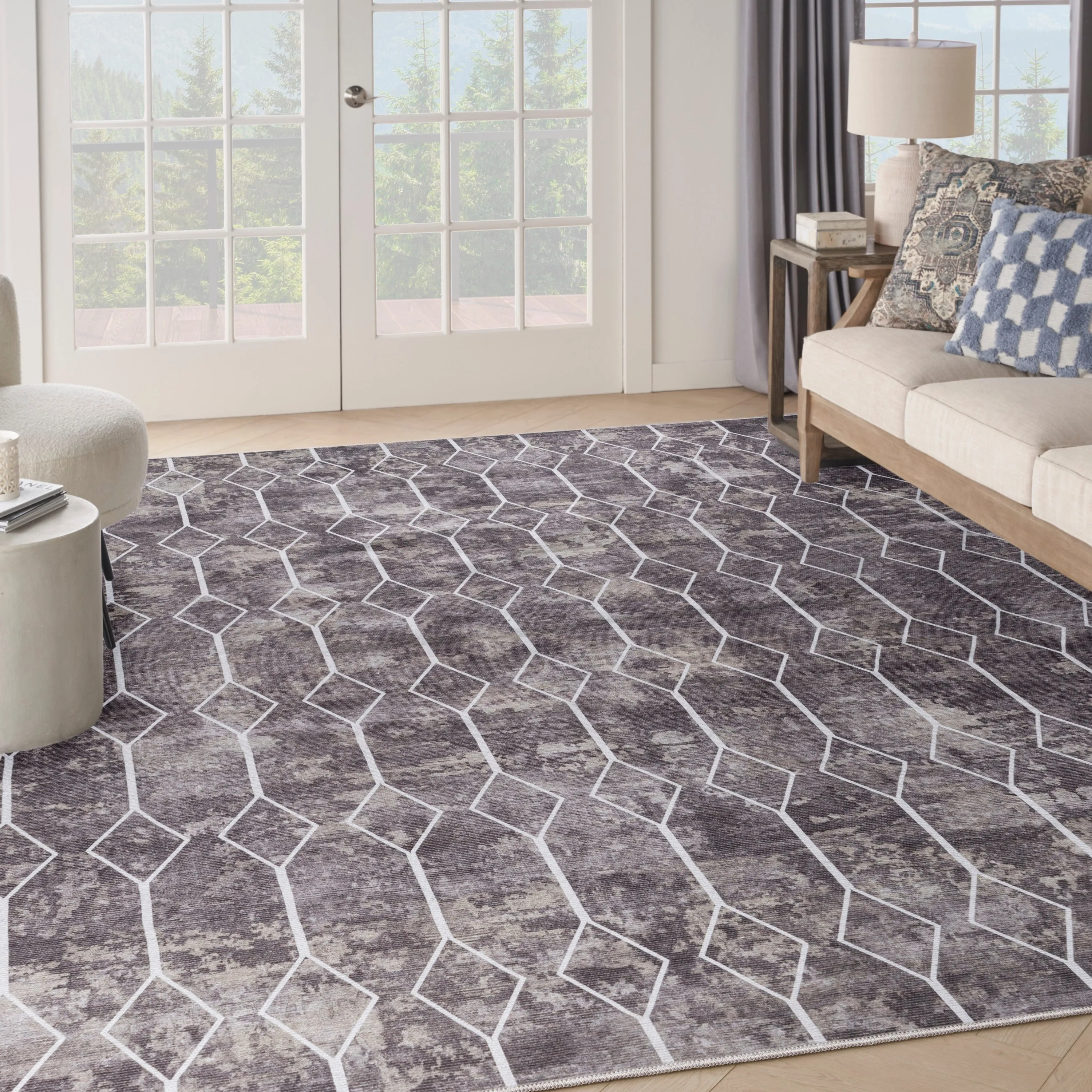 New Concept Washables Indoor only Geometric Machine Washable Area Rug