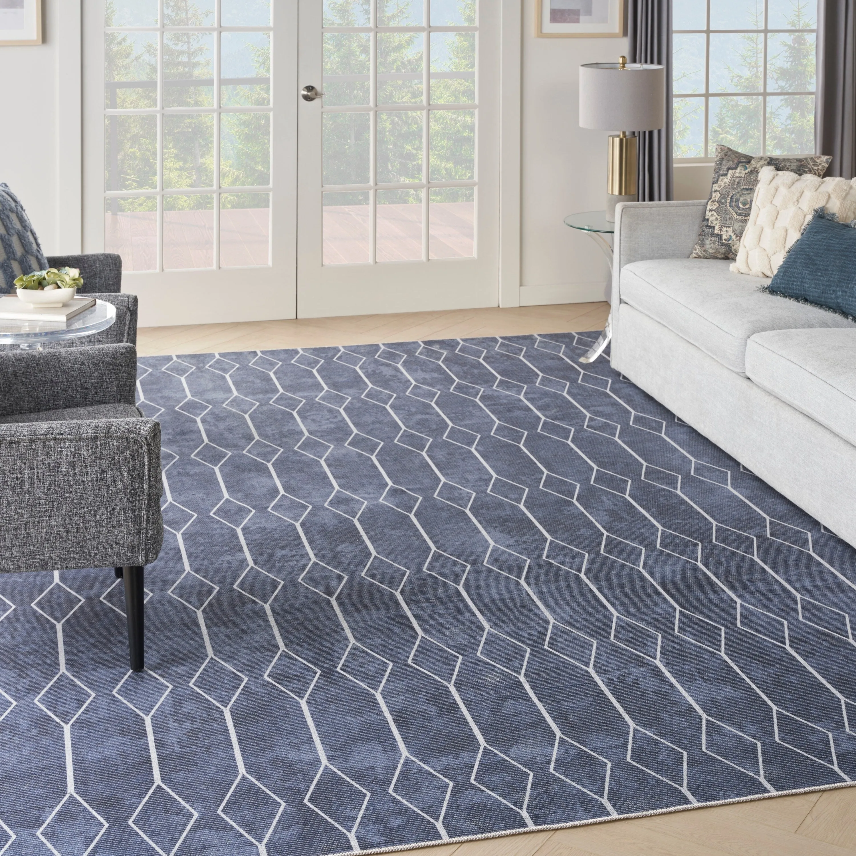 New Concept Washables Indoor only Geometric Machine Washable Area Rug