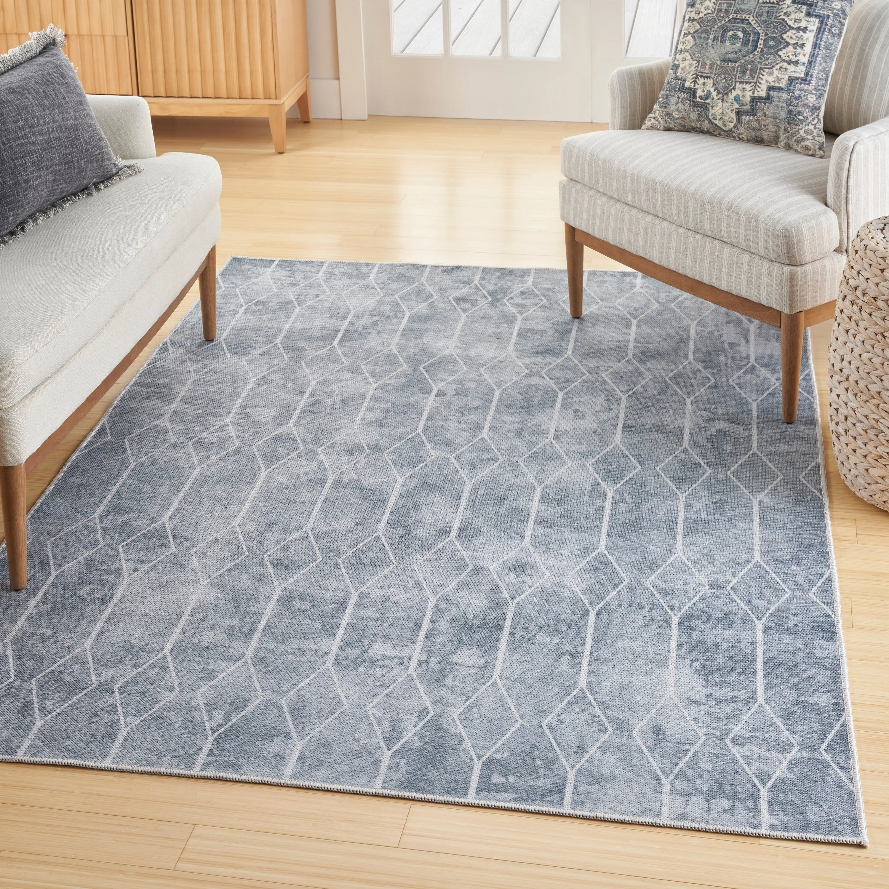 New Concept Washables Indoor only Geometric Machine Washable Area Rug