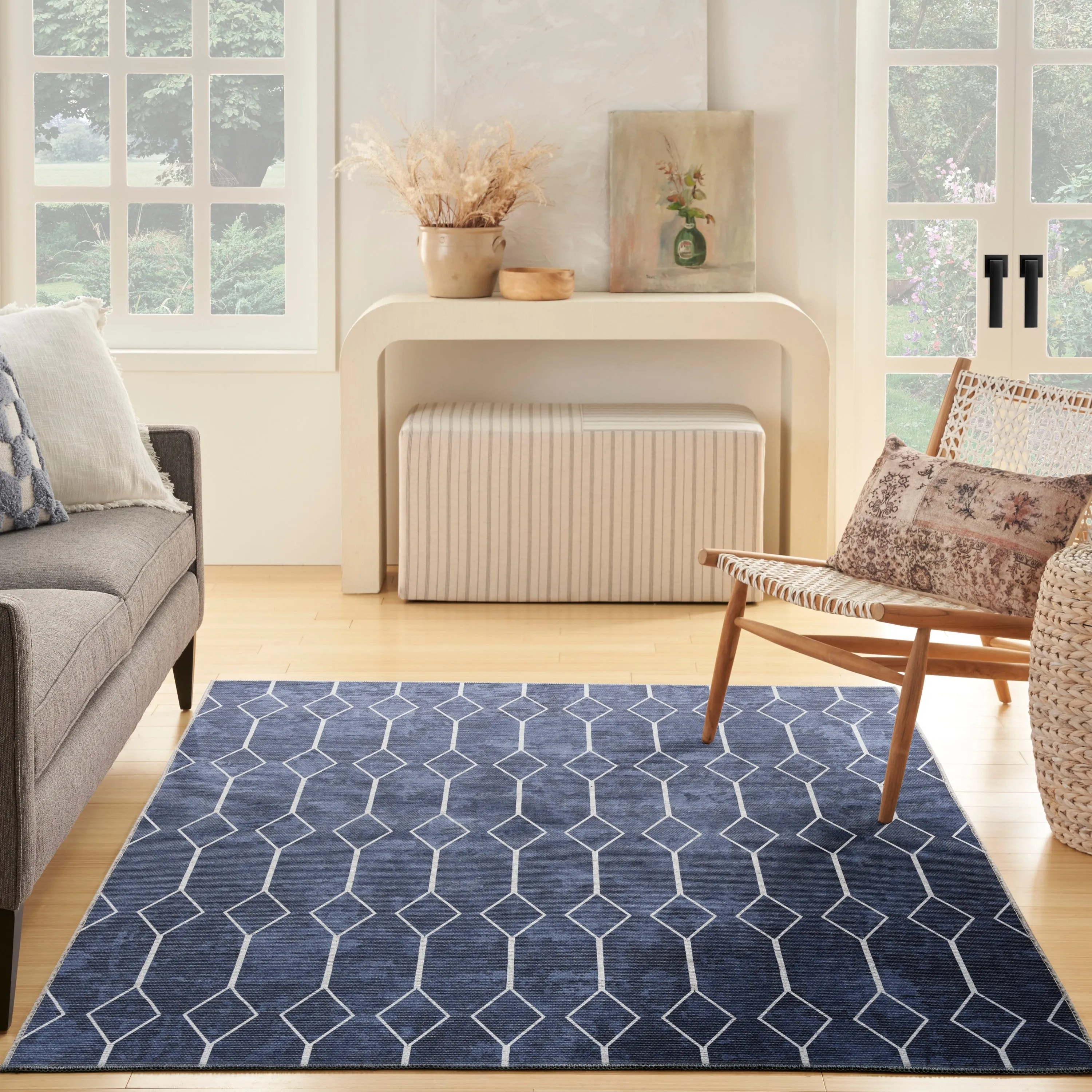 New Concept Washables Indoor only Geometric Machine Washable Area Rug