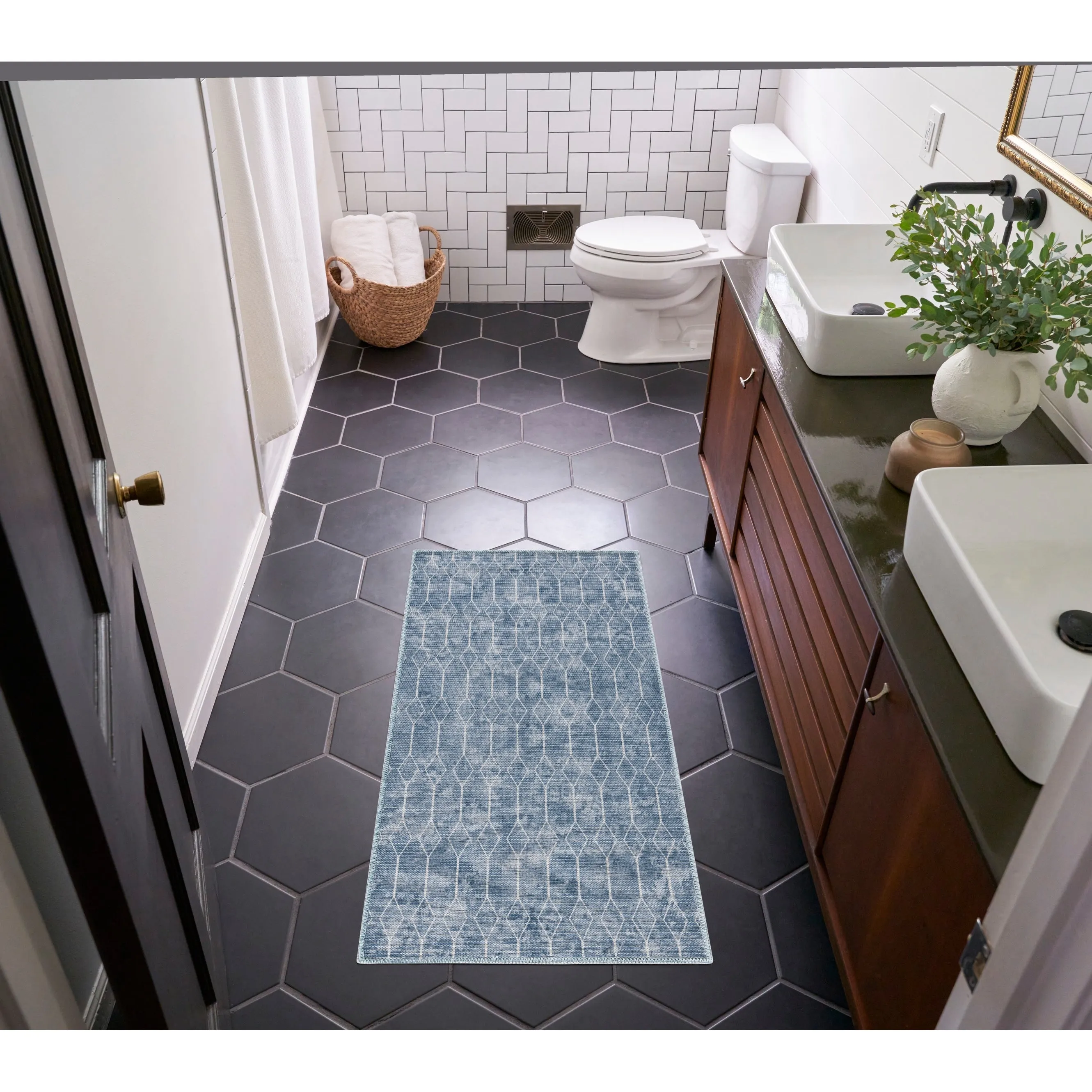 New Concept Washables Indoor only Geometric Machine Washable Area Rug