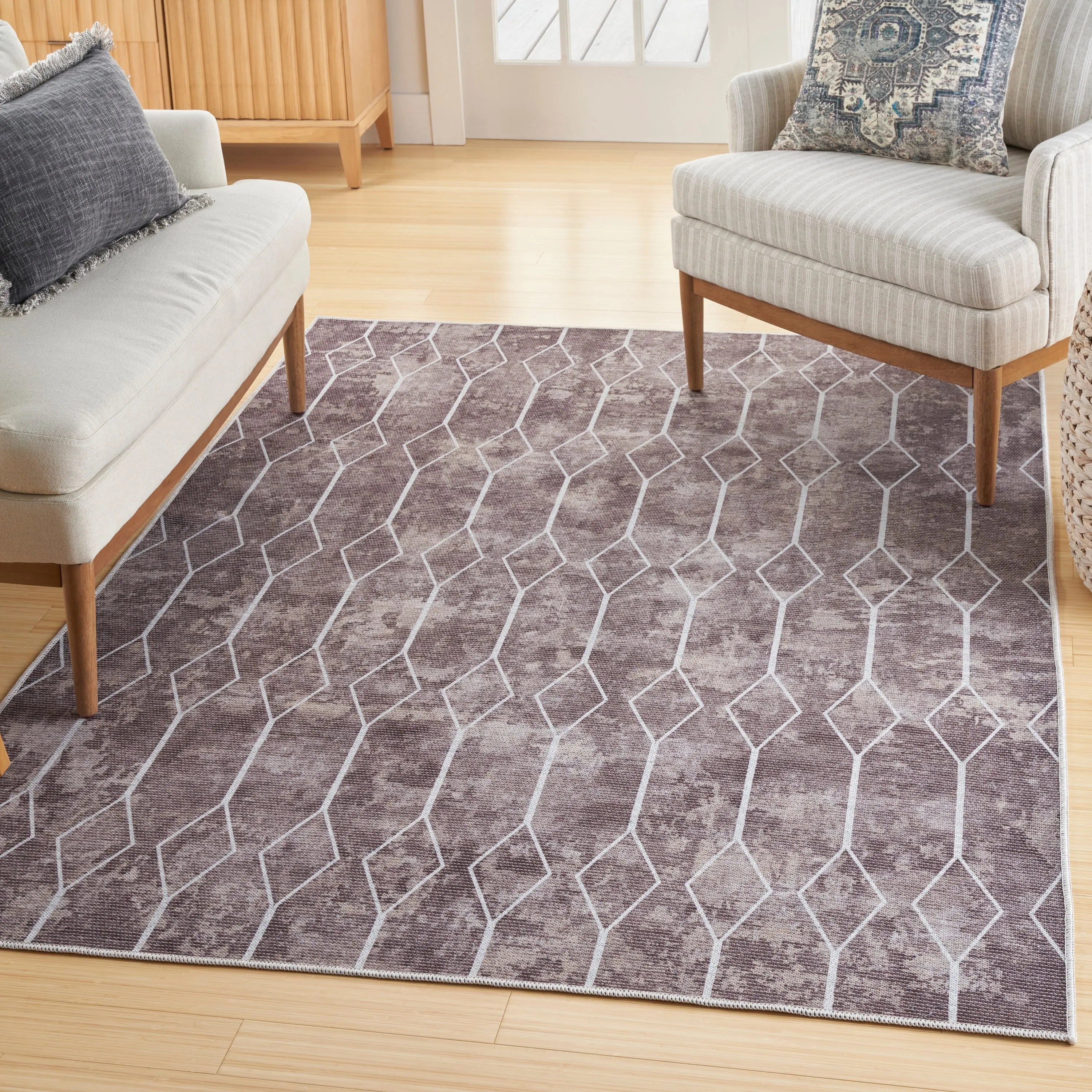 New Concept Washables Indoor only Geometric Machine Washable Area Rug