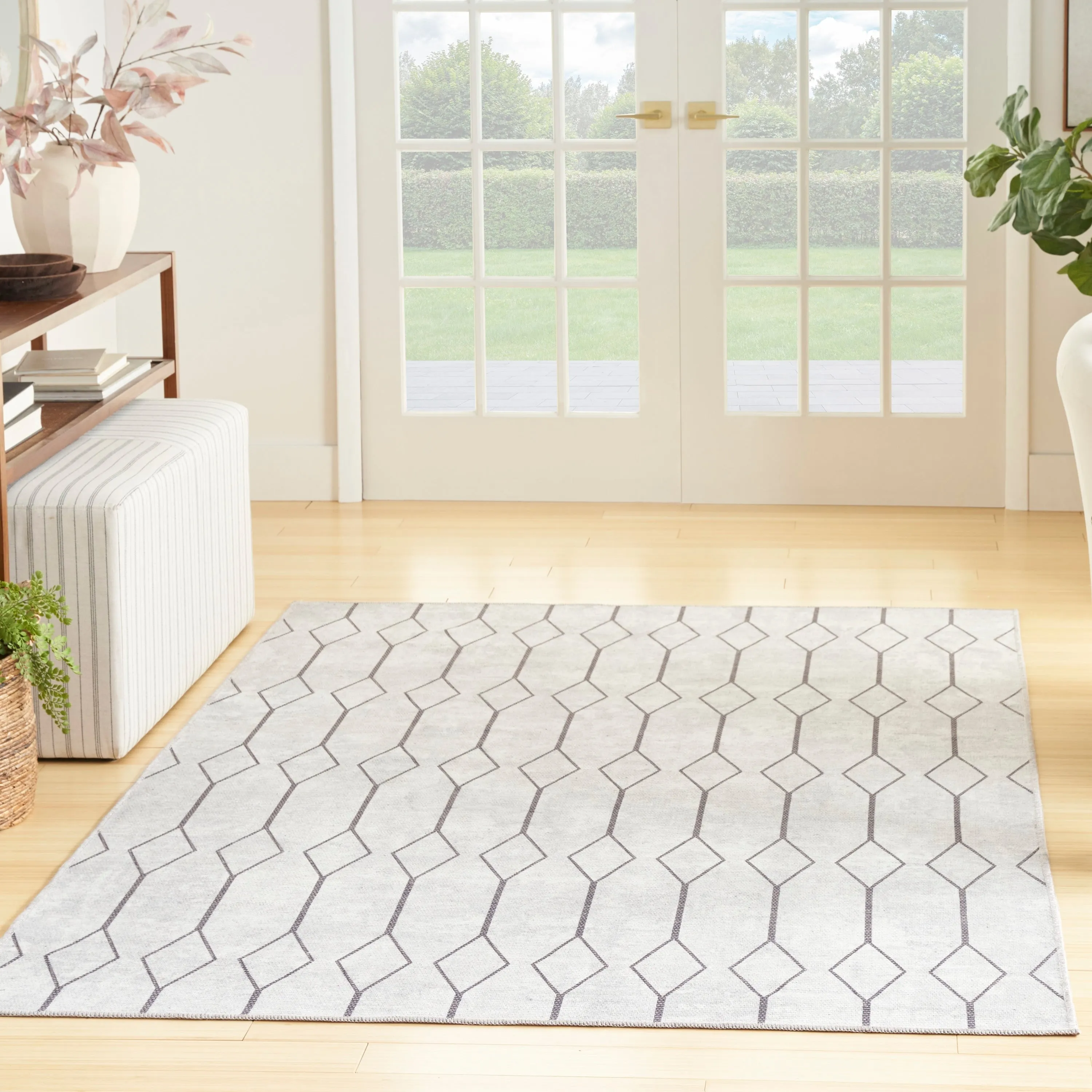 New Concept Washables Indoor only Geometric Machine Washable Area Rug