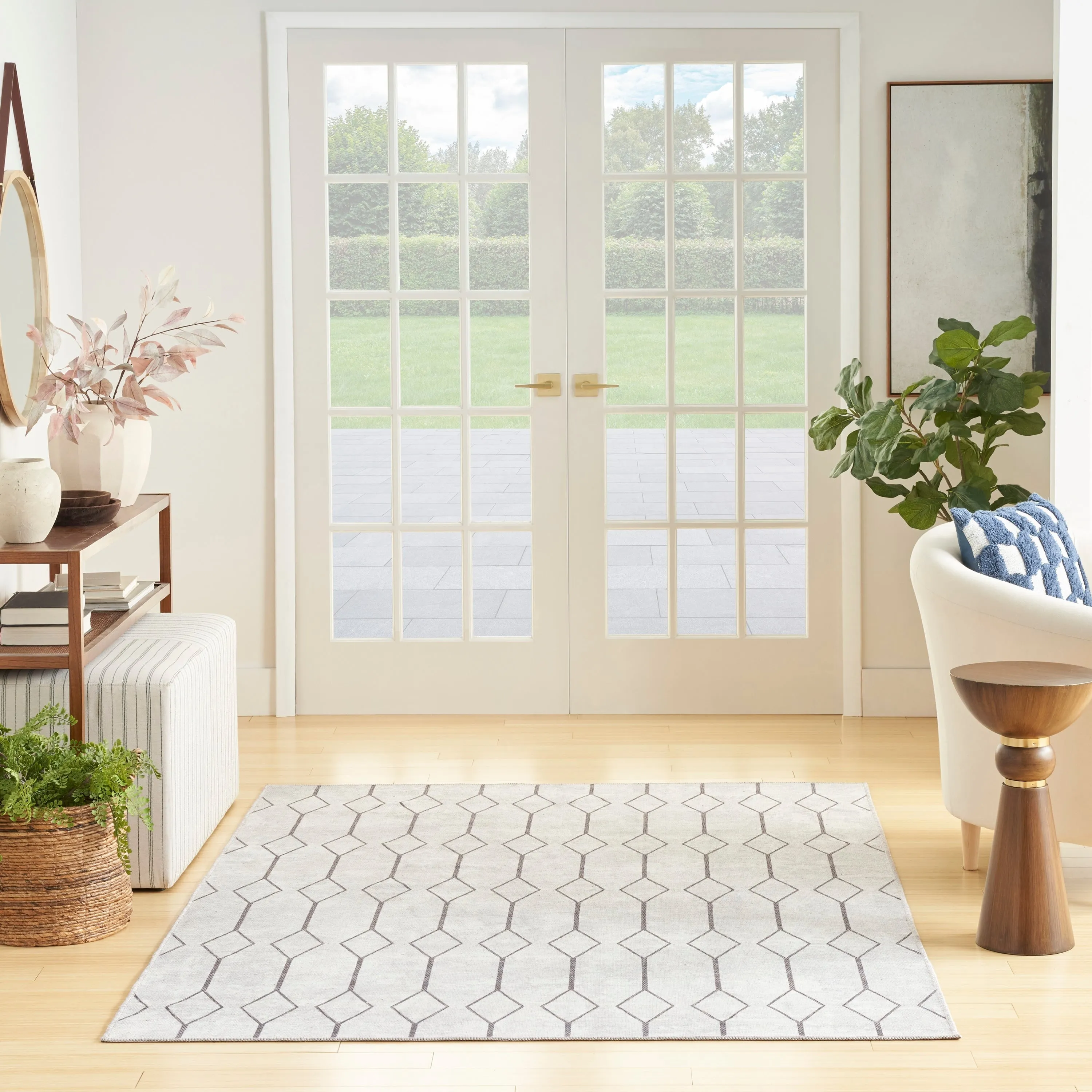 New Concept Washables Indoor only Geometric Machine Washable Area Rug