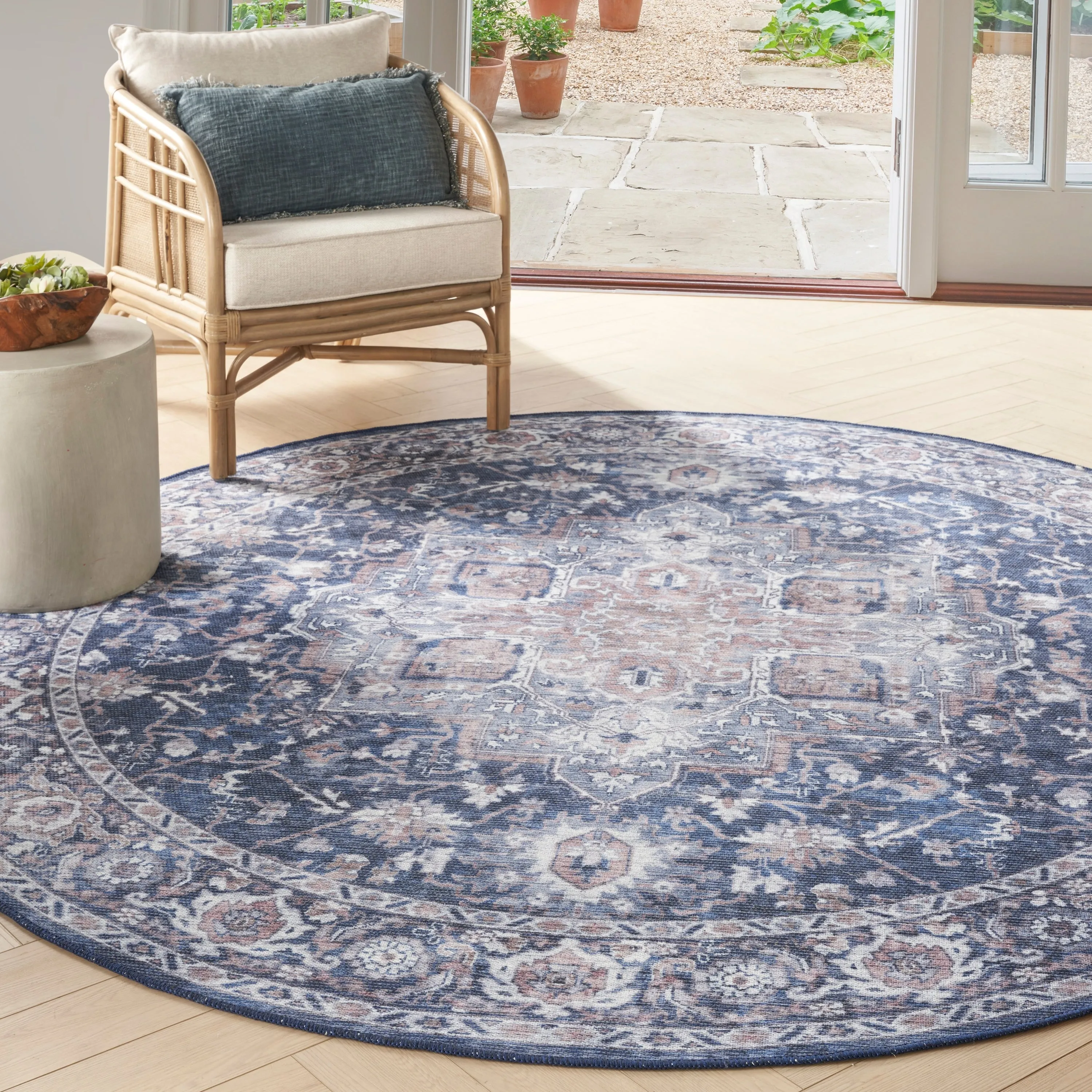 New Concept Washables Persian Boho Machine Washable Area Rug