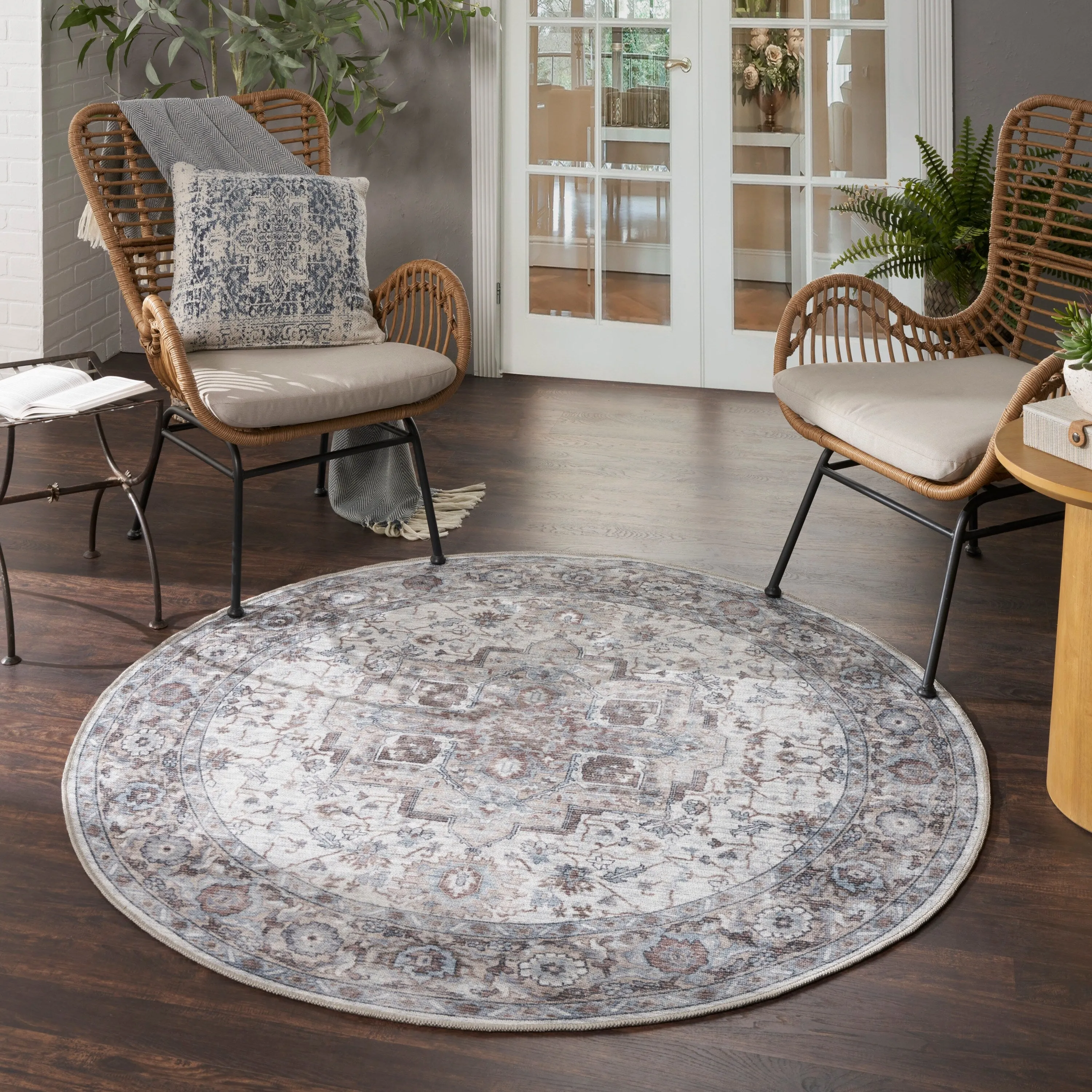 New Concept Washables Persian Boho Machine Washable Area Rug