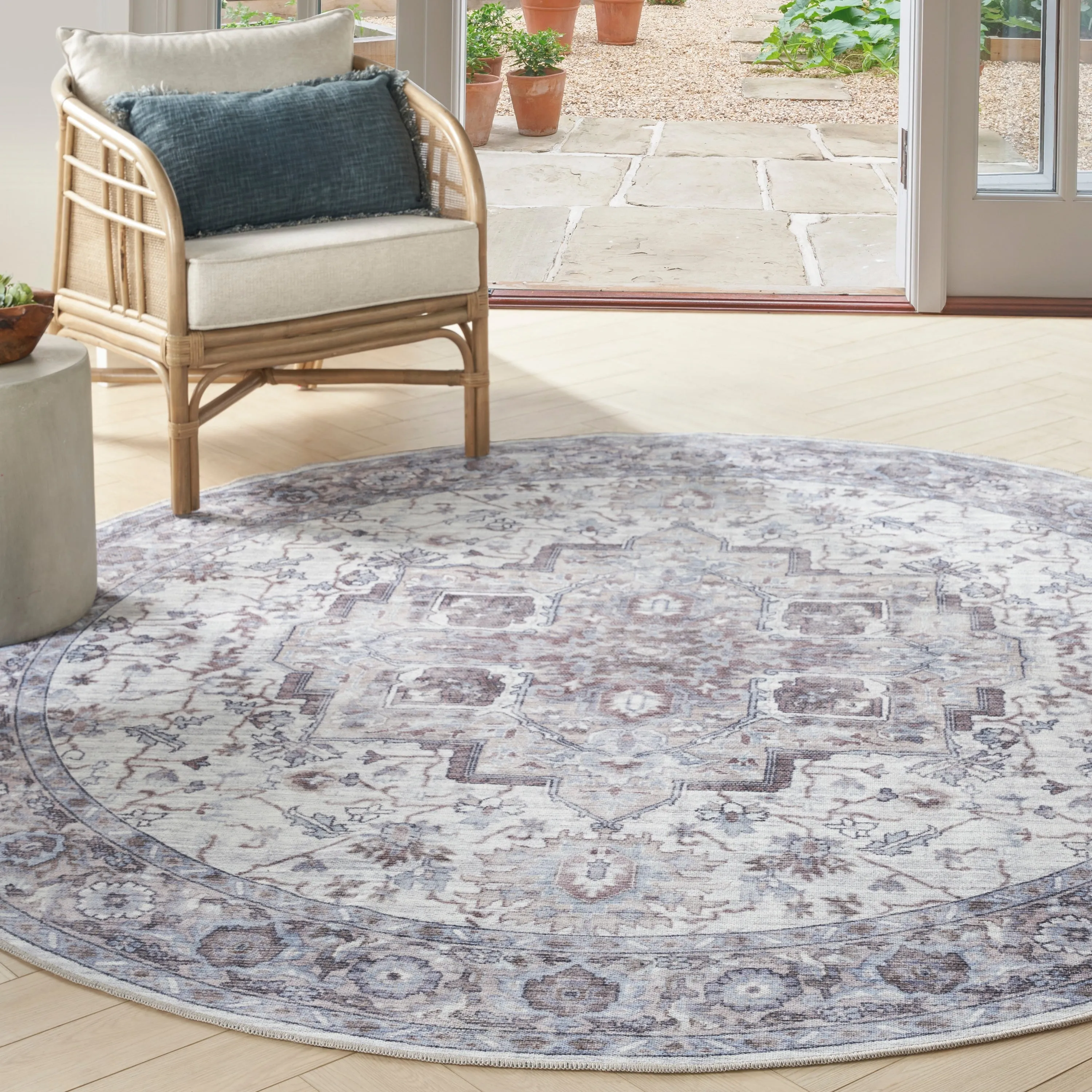New Concept Washables Persian Boho Machine Washable Area Rug