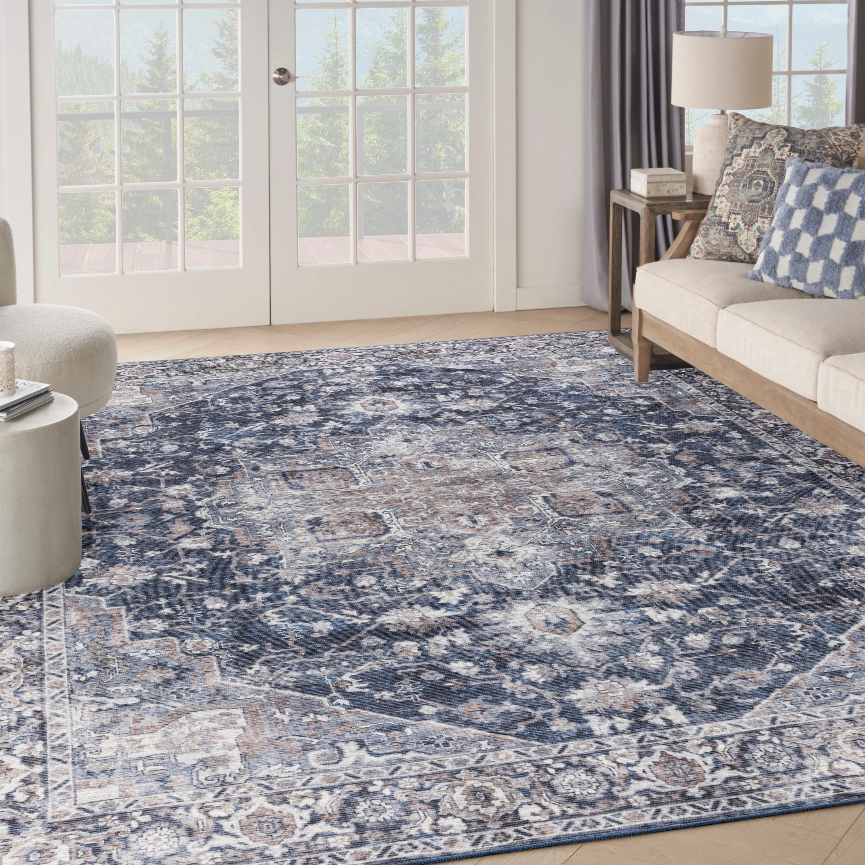 New Concept Washables Persian Boho Machine Washable Area Rug