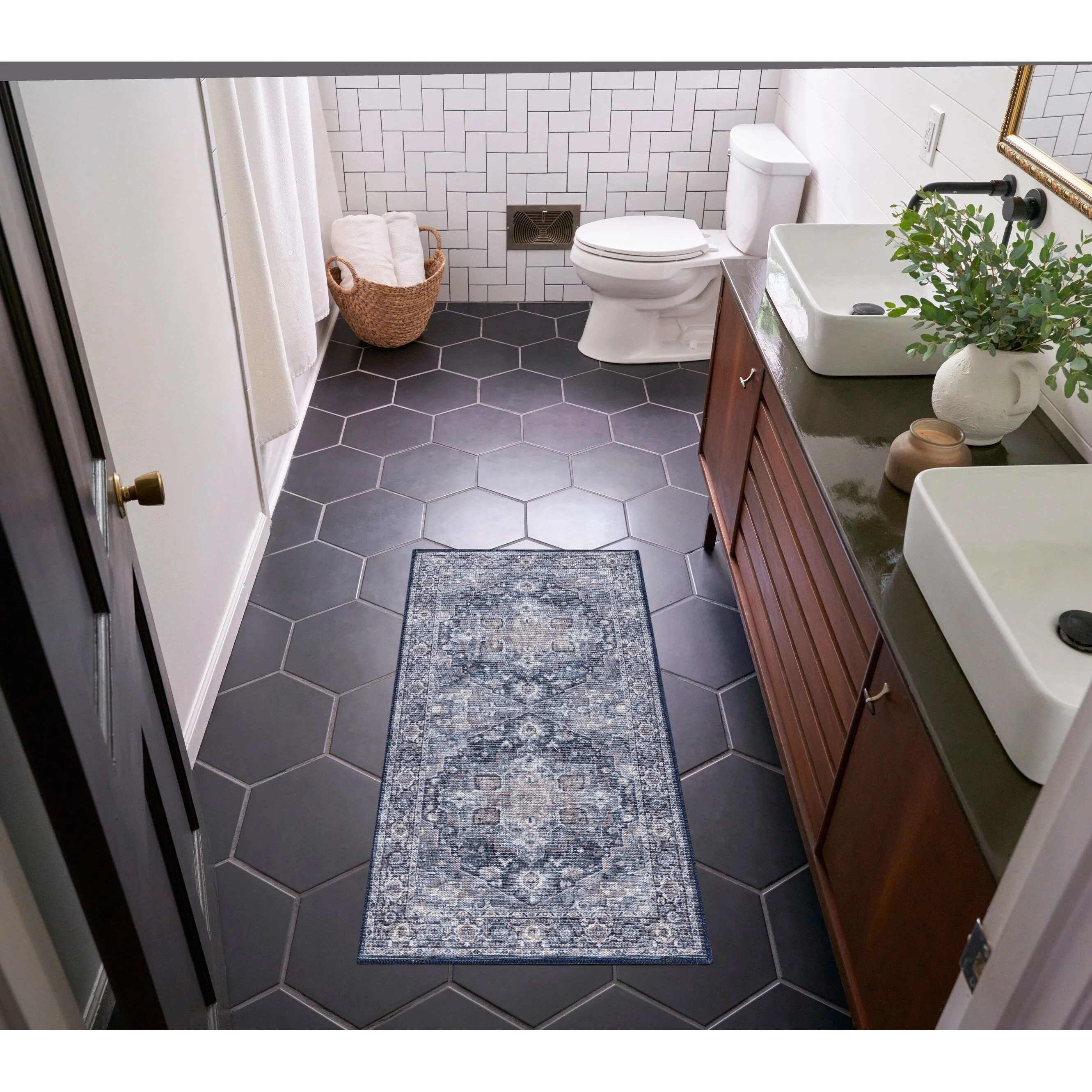 New Concept Washables Persian Boho Machine Washable Area Rug