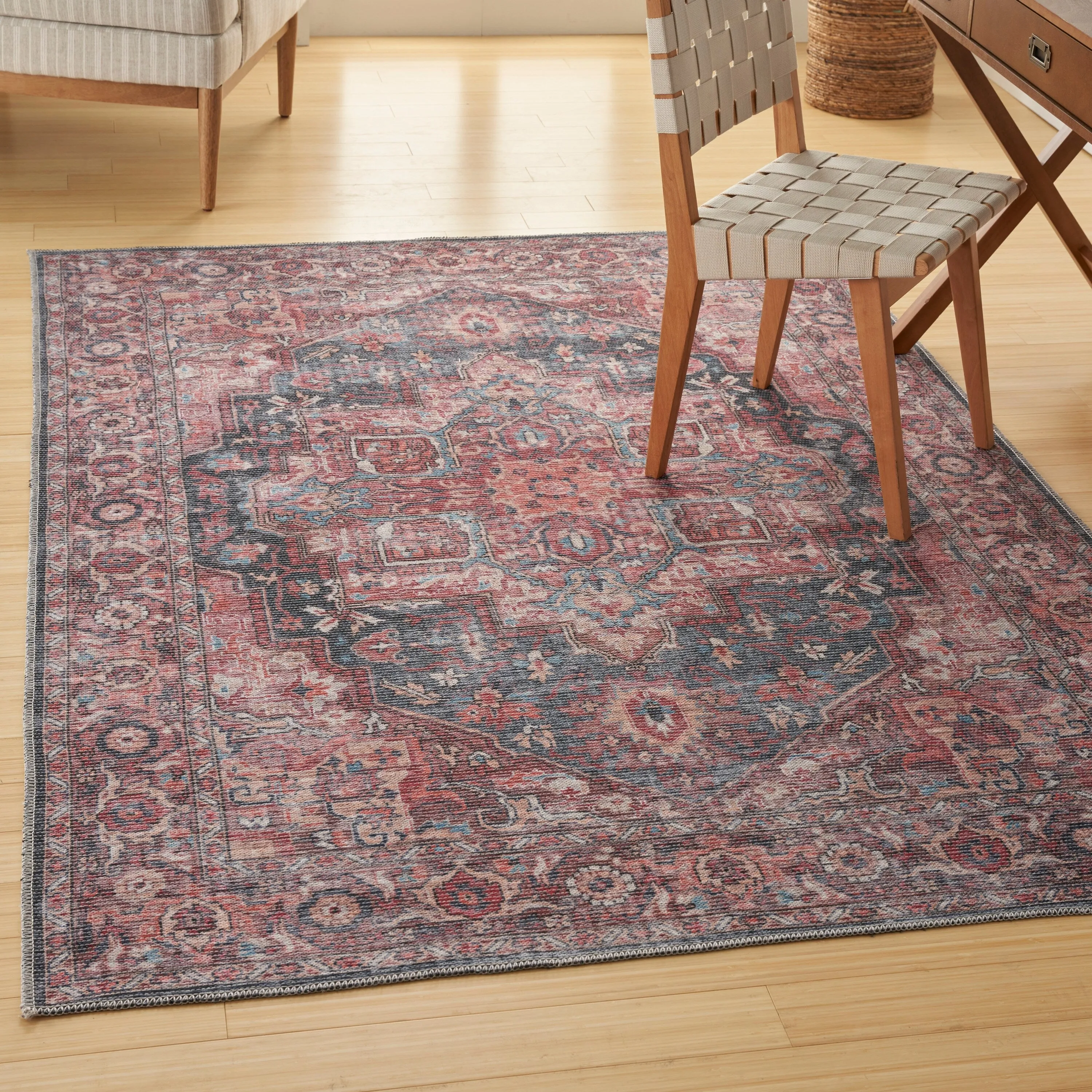 New Concept Washables Persian Boho Machine Washable Area Rug