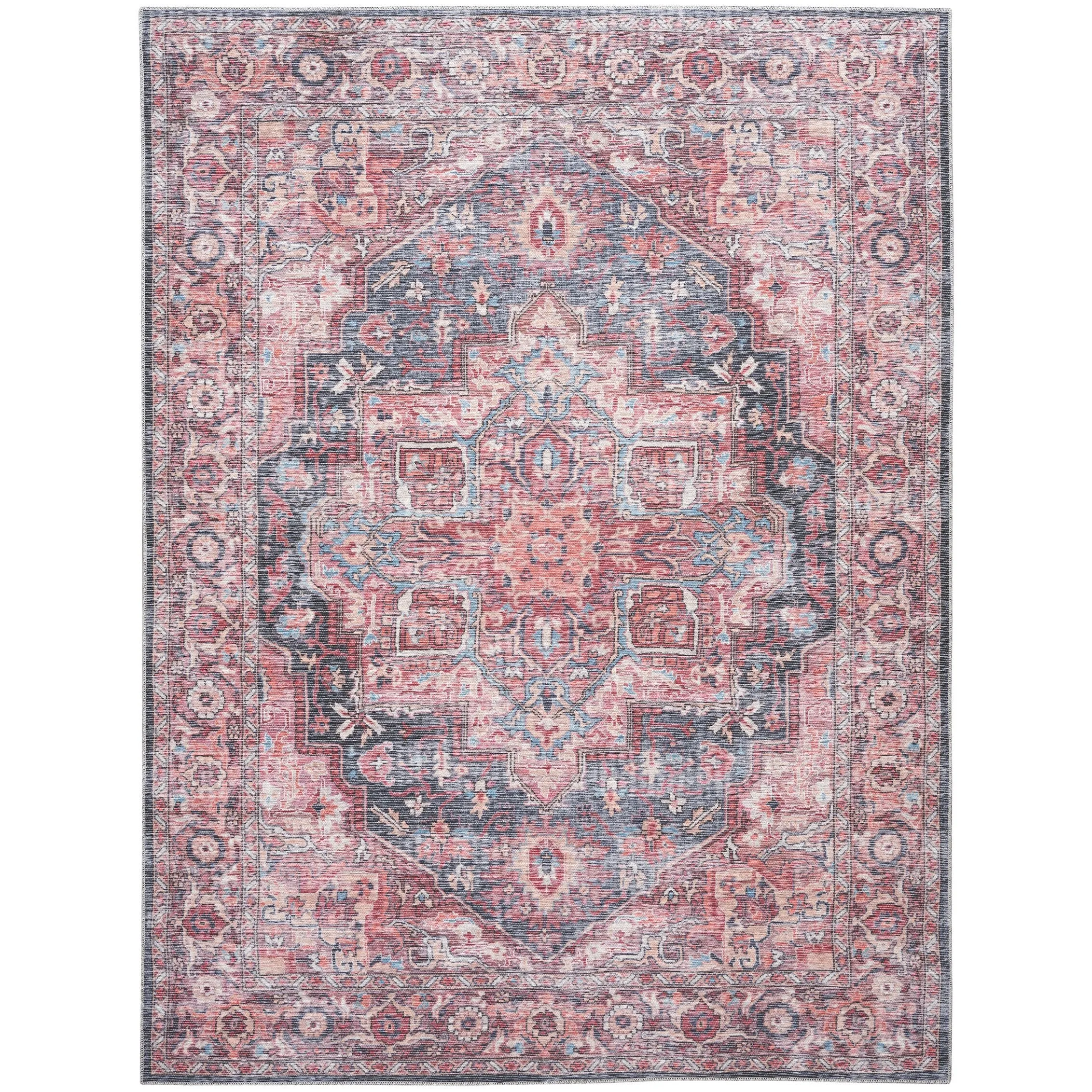 New Concept Washables Persian Boho Machine Washable Area Rug