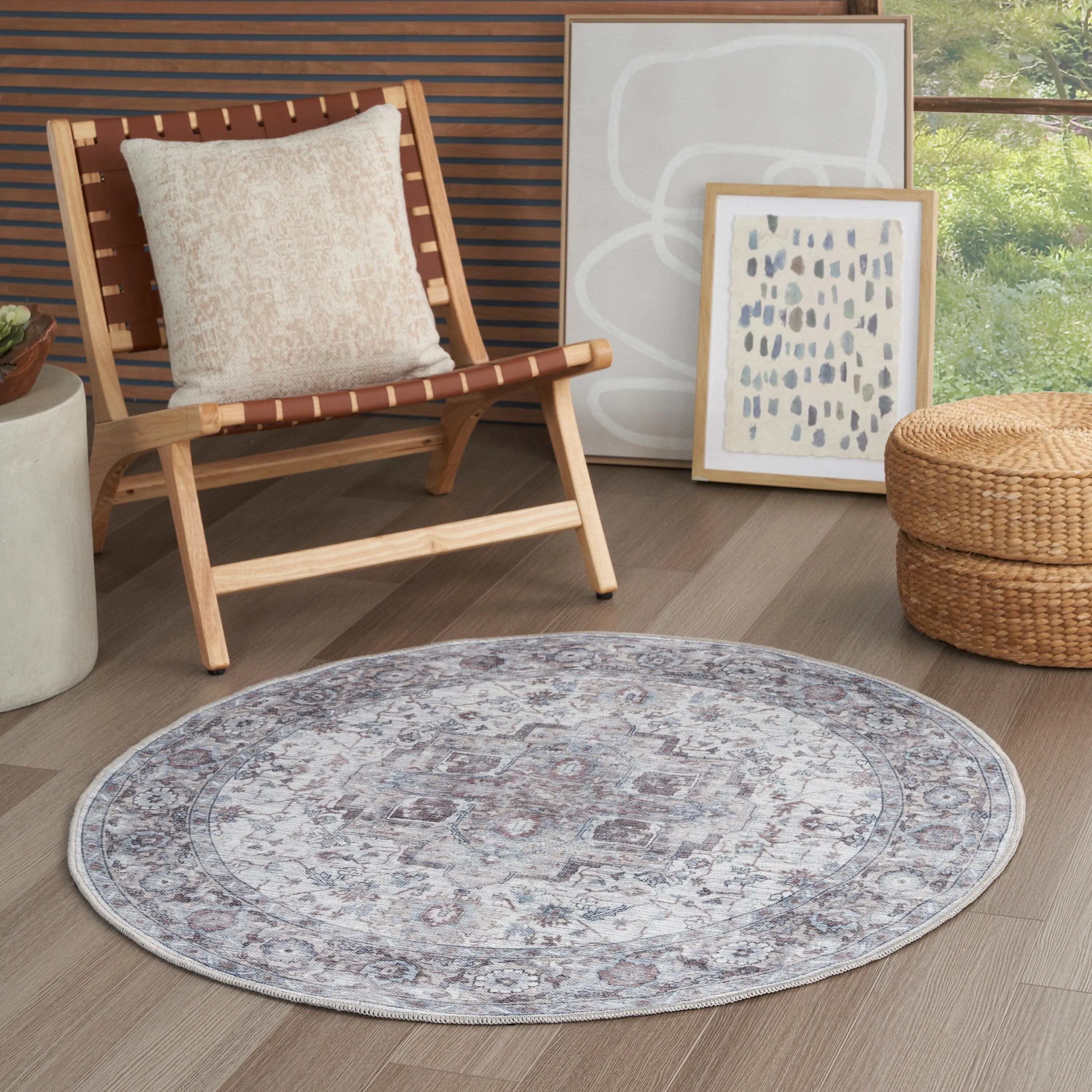 New Concept Washables Persian Boho Machine Washable Area Rug