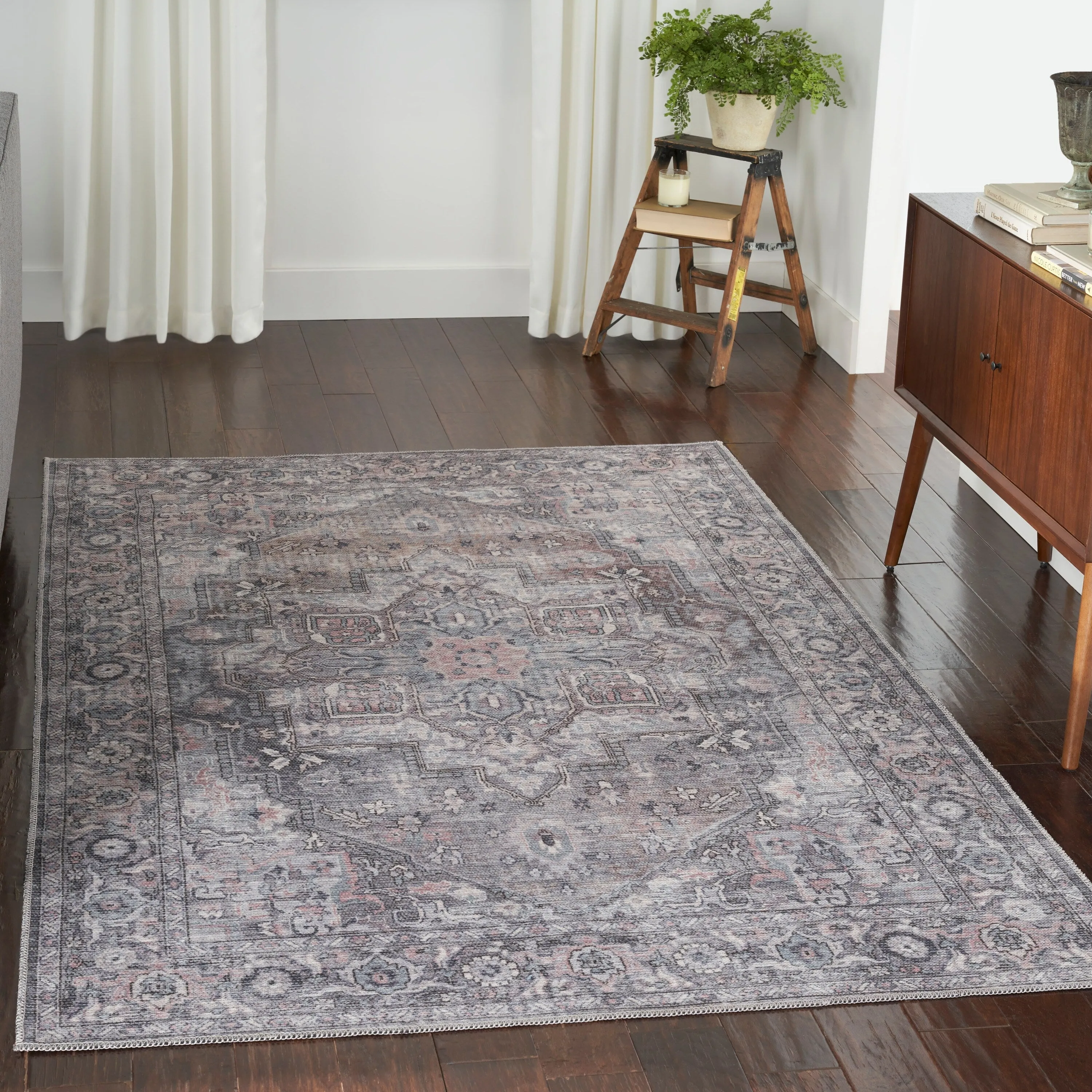 New Concept Washables Persian Boho Machine Washable Area Rug