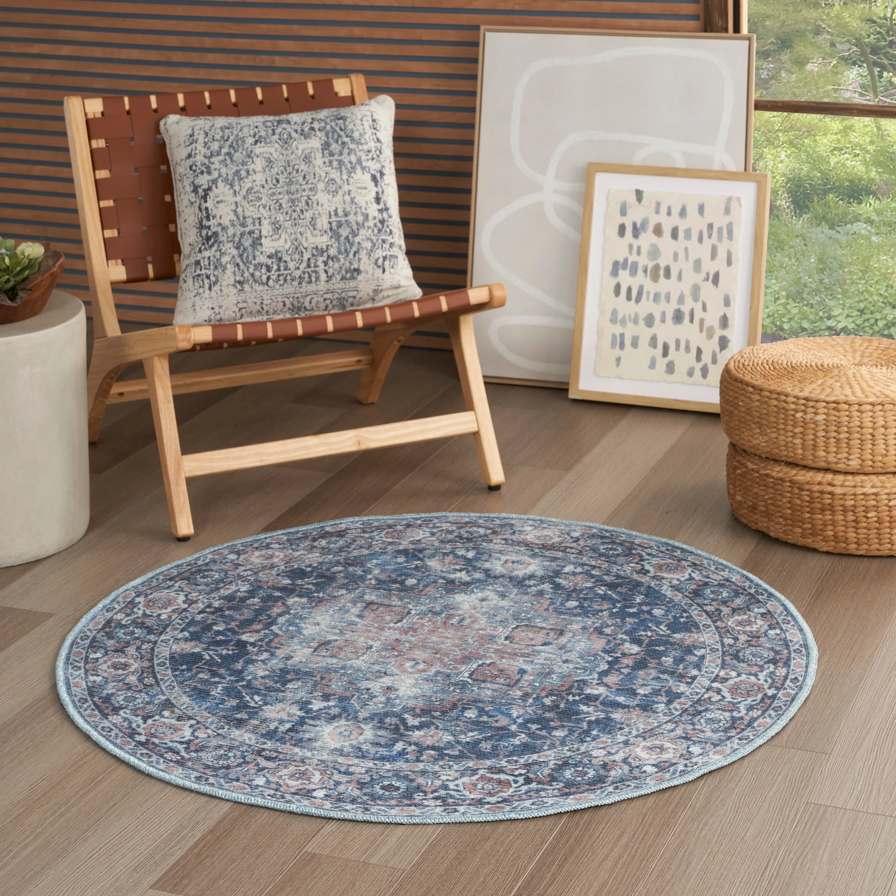 New Concept Washables Persian Boho Machine Washable Area Rug