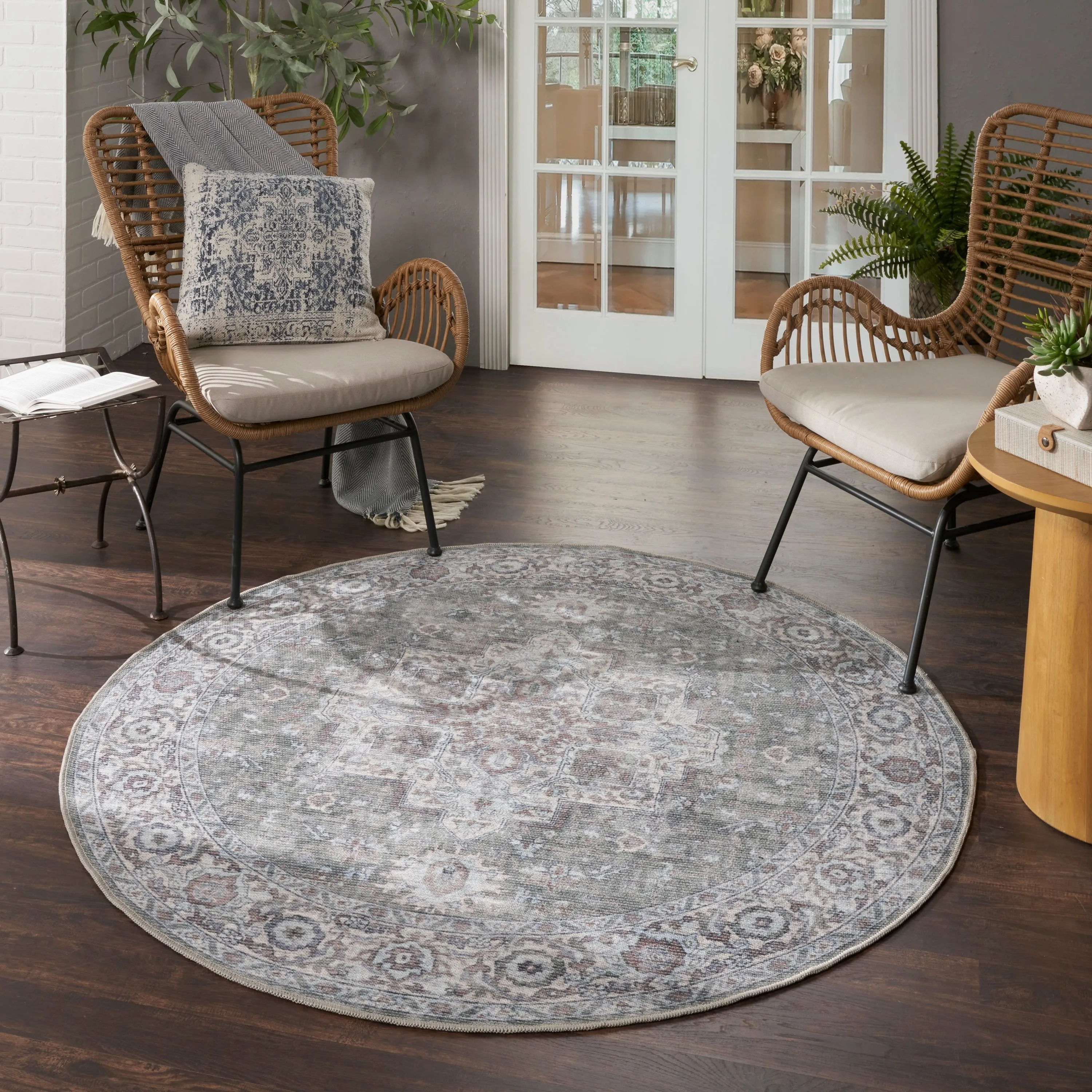 New Concept Washables Persian Boho Machine Washable Area Rug