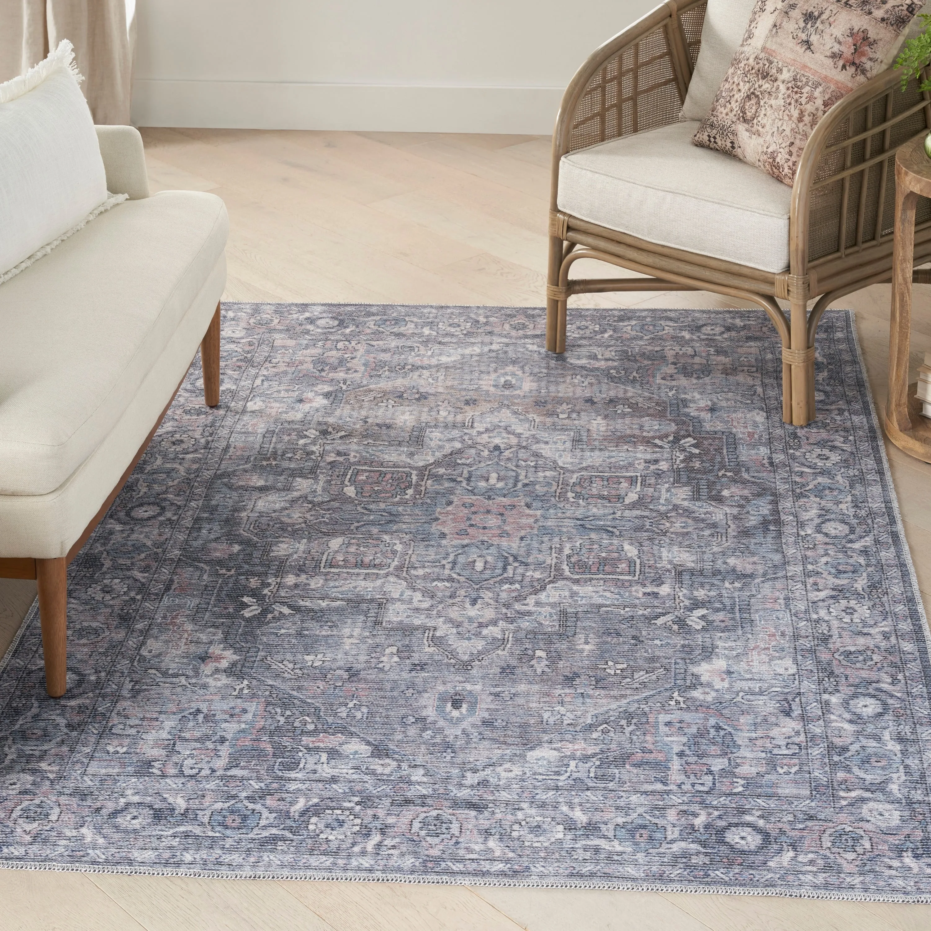 New Concept Washables Persian Boho Machine Washable Area Rug